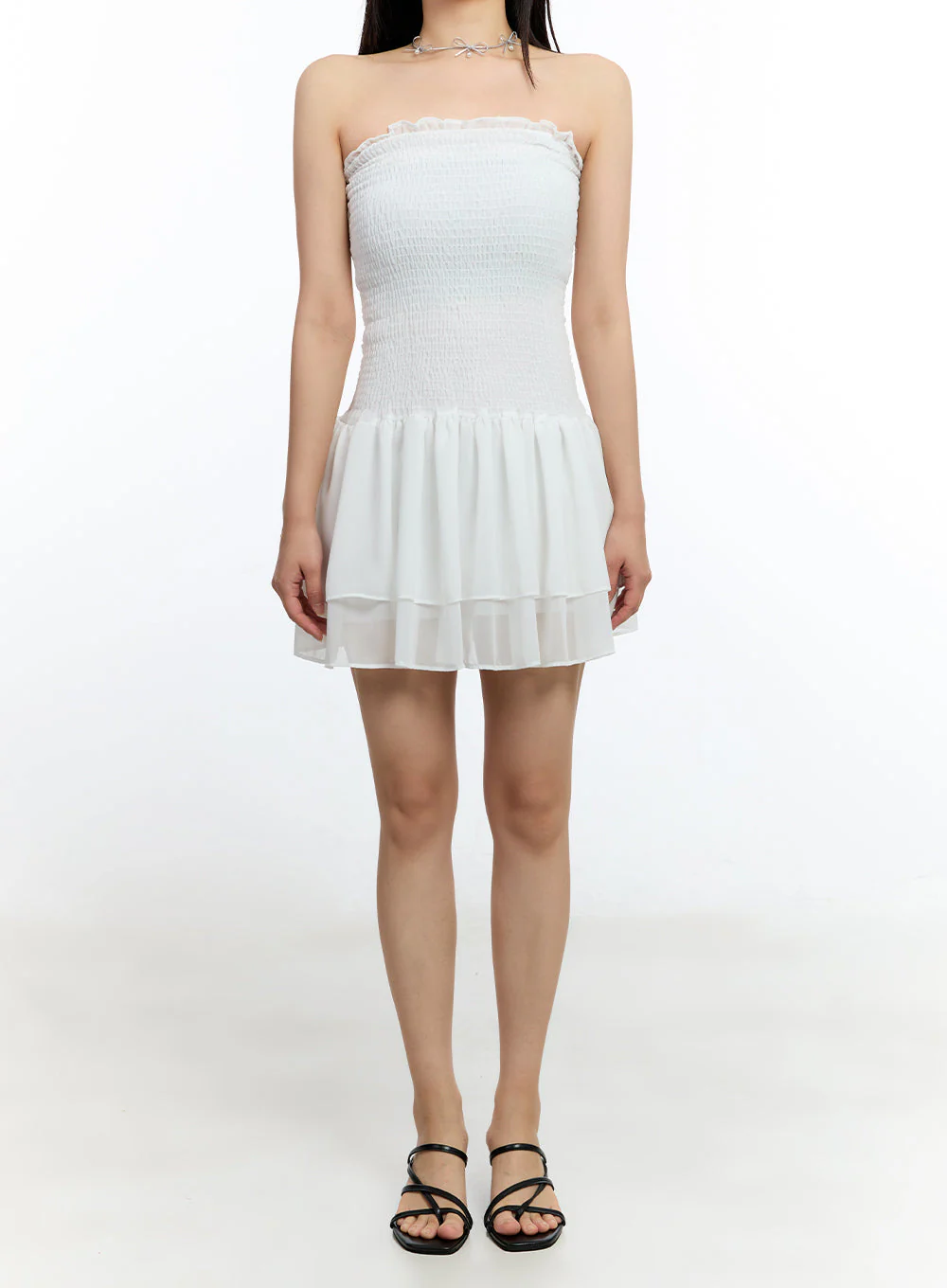 Frill Strapless Tube Mini Dress IU503 - Image 8