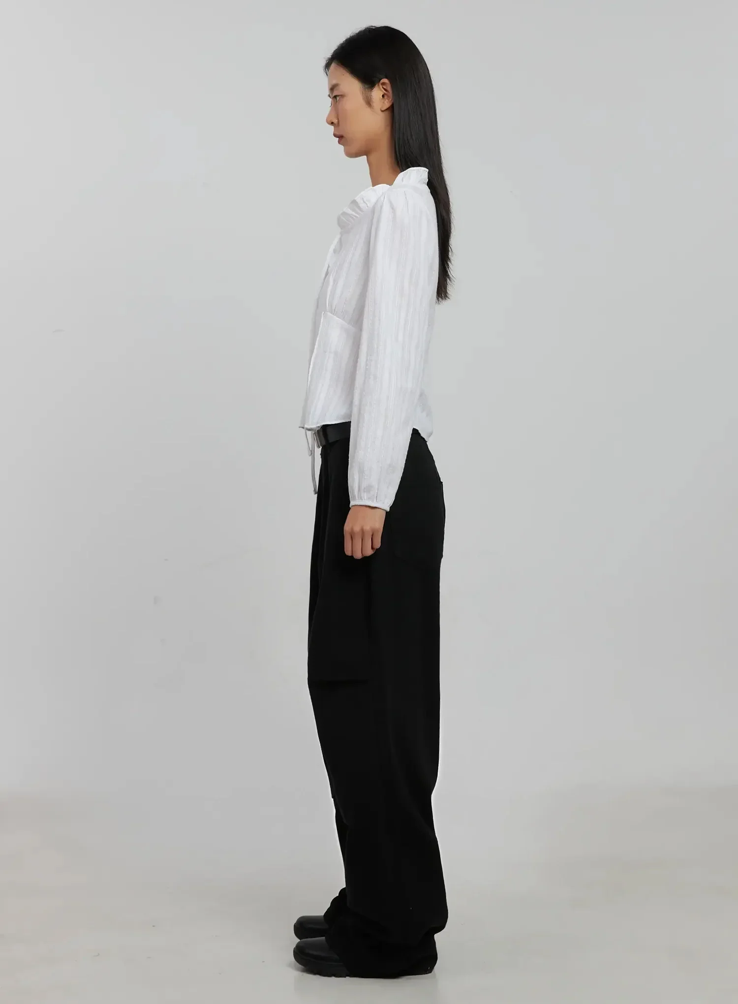 Frill Striped Blouse IJ509 - Image 6