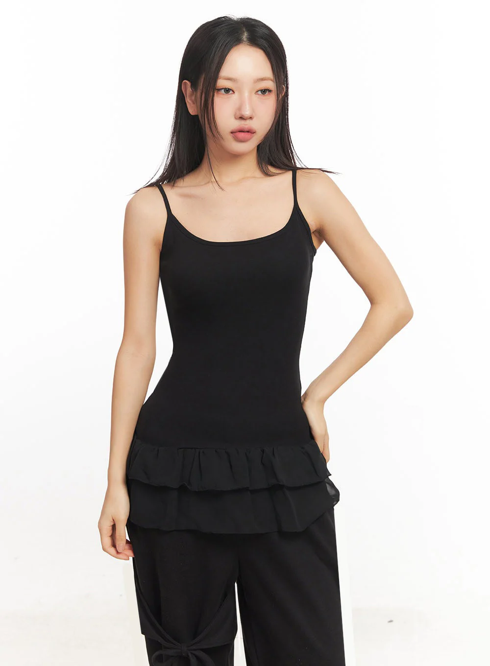 Frill-Trim Long Cami Top IA524 - Image 14