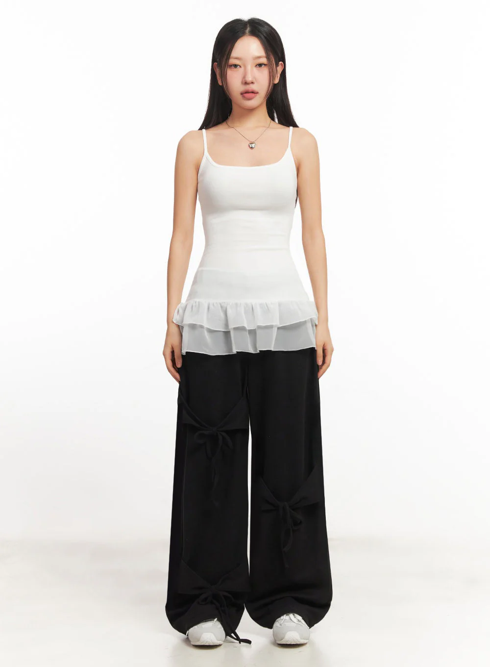 Frill-Trim Long Cami Top IA524 - Image 4