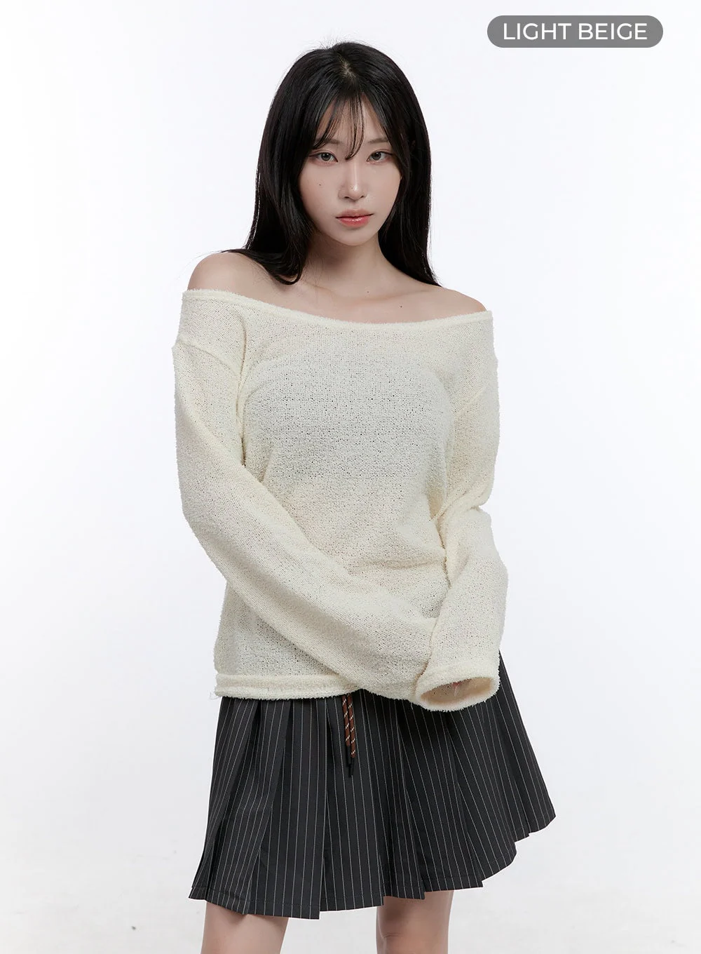Fuzy Soft Off Shoulder Long Sleeve Top CO418 - Image 10