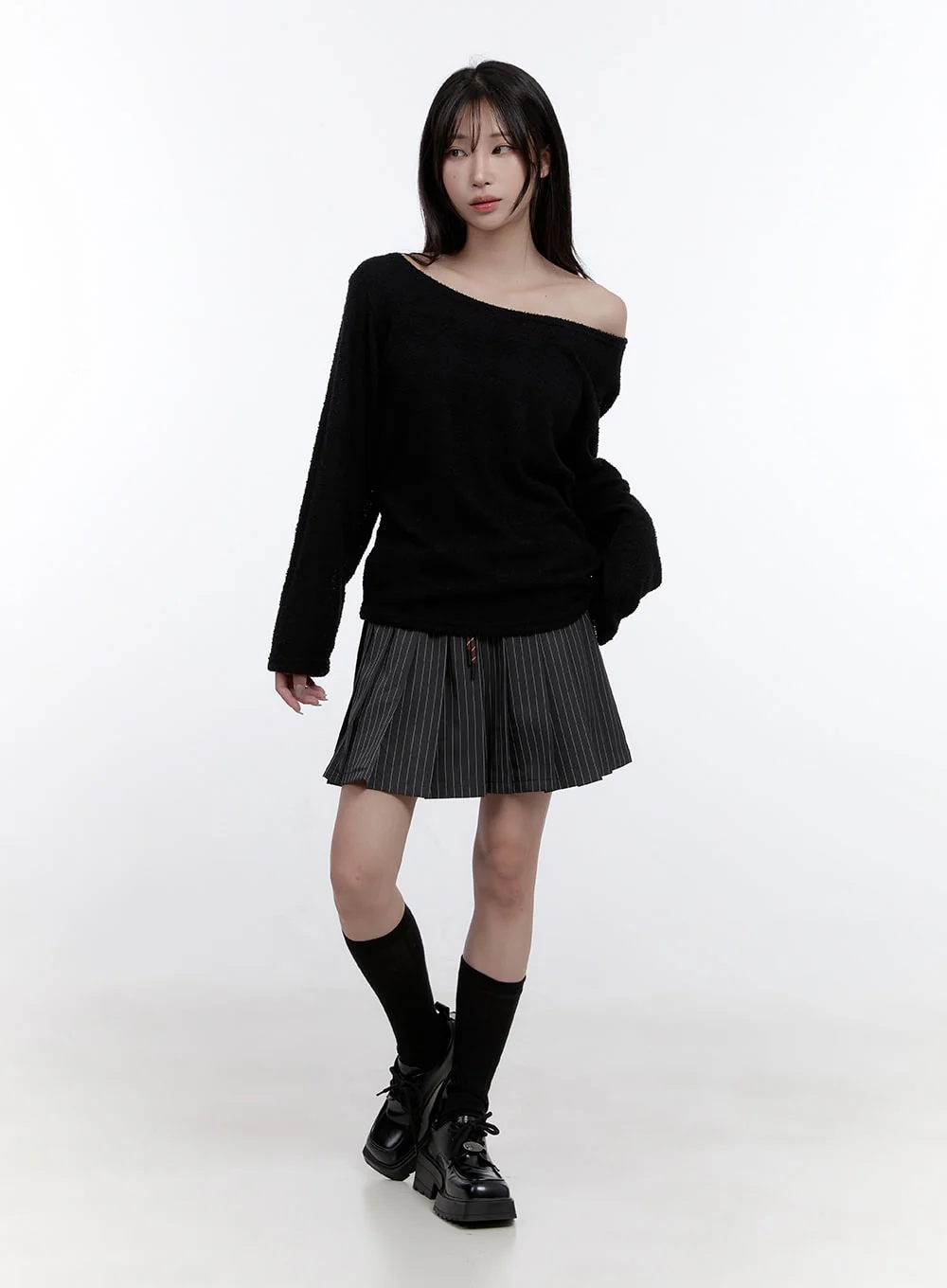 Fuzy Soft Off Shoulder Long Sleeve Top CO418 - Image 2