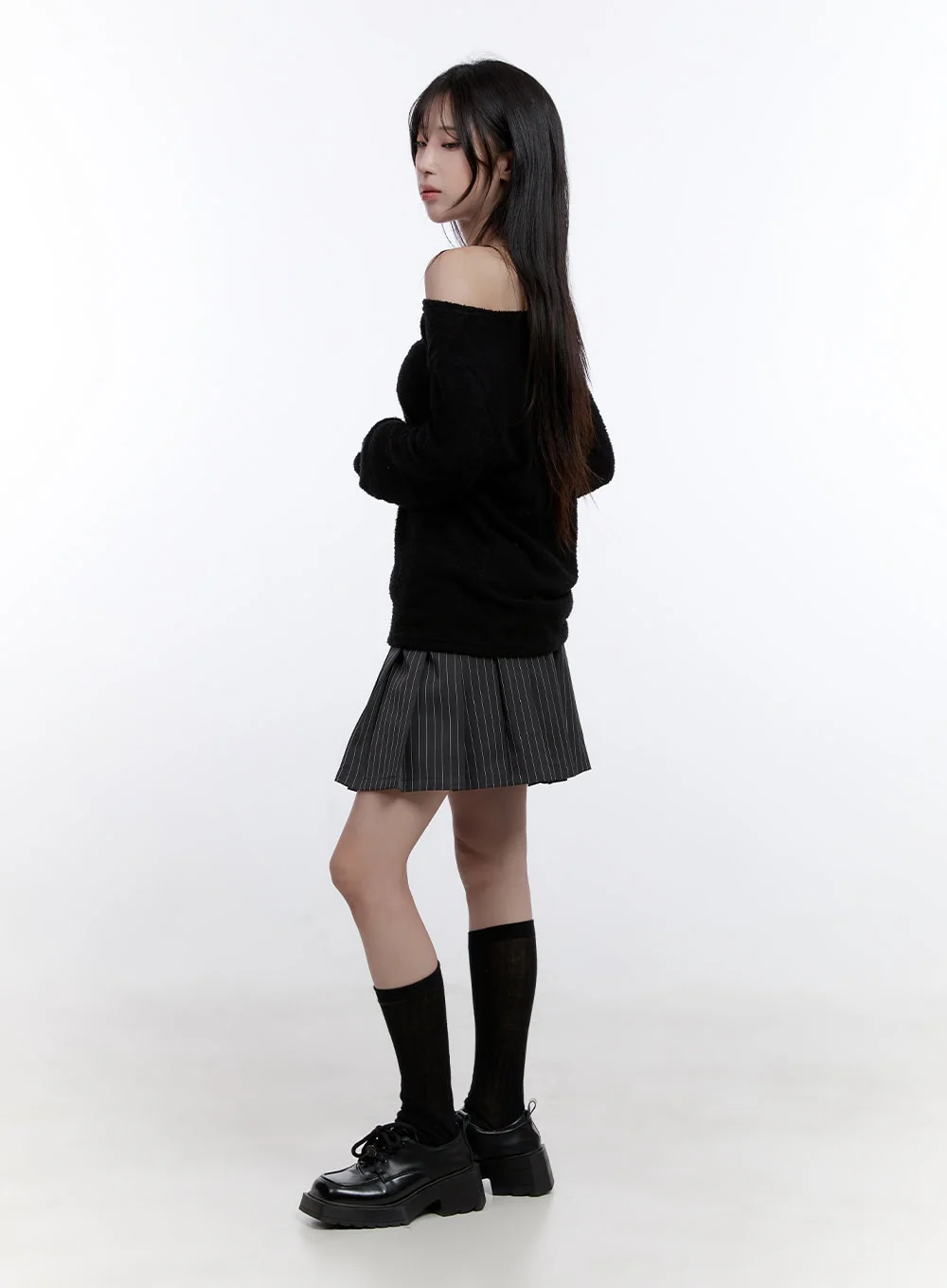 Fuzy Soft Off Shoulder Long Sleeve Top CO418 - Image 3