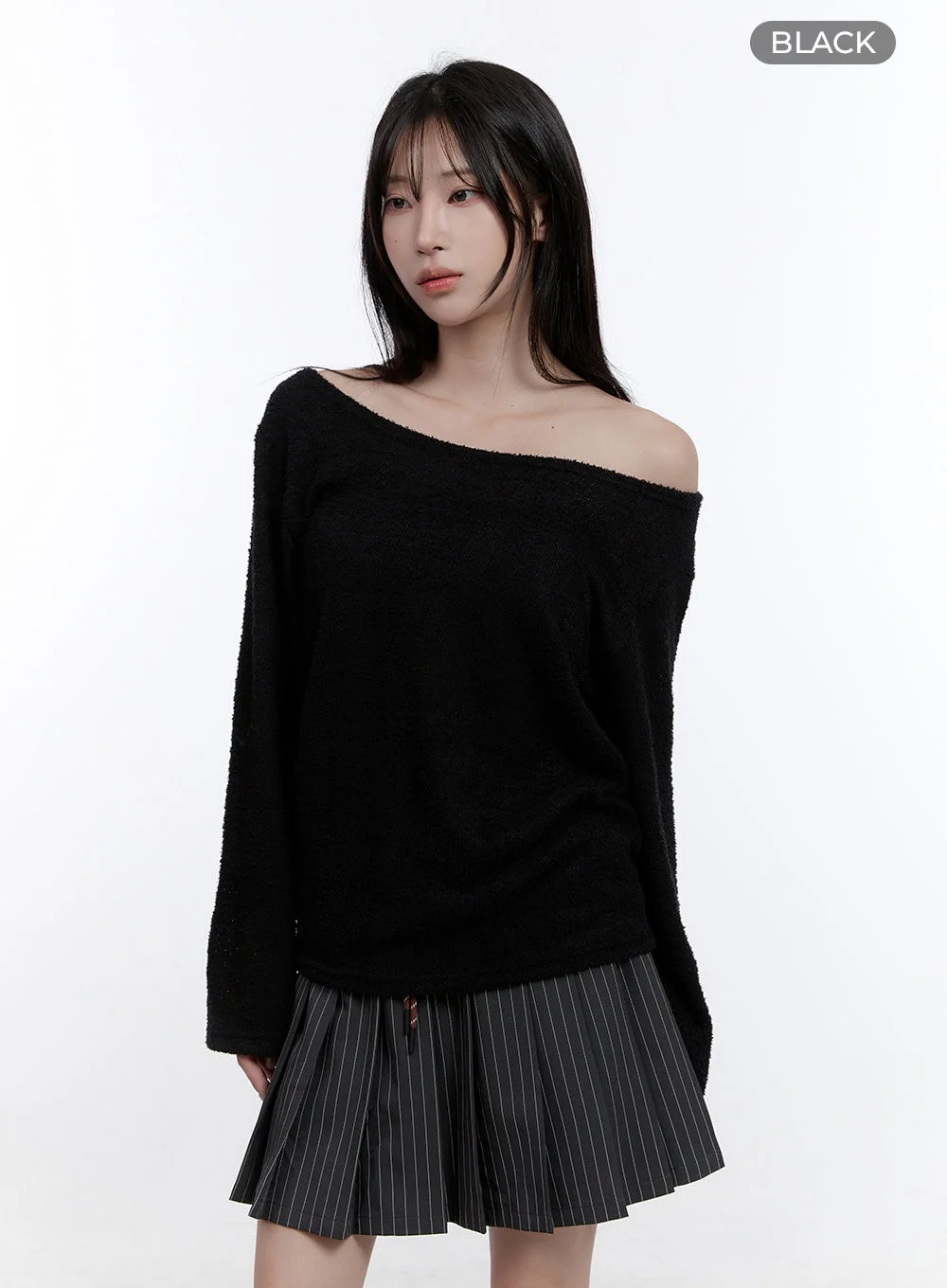 Fuzy Soft Off Shoulder Long Sleeve Top CO418 - Image 9