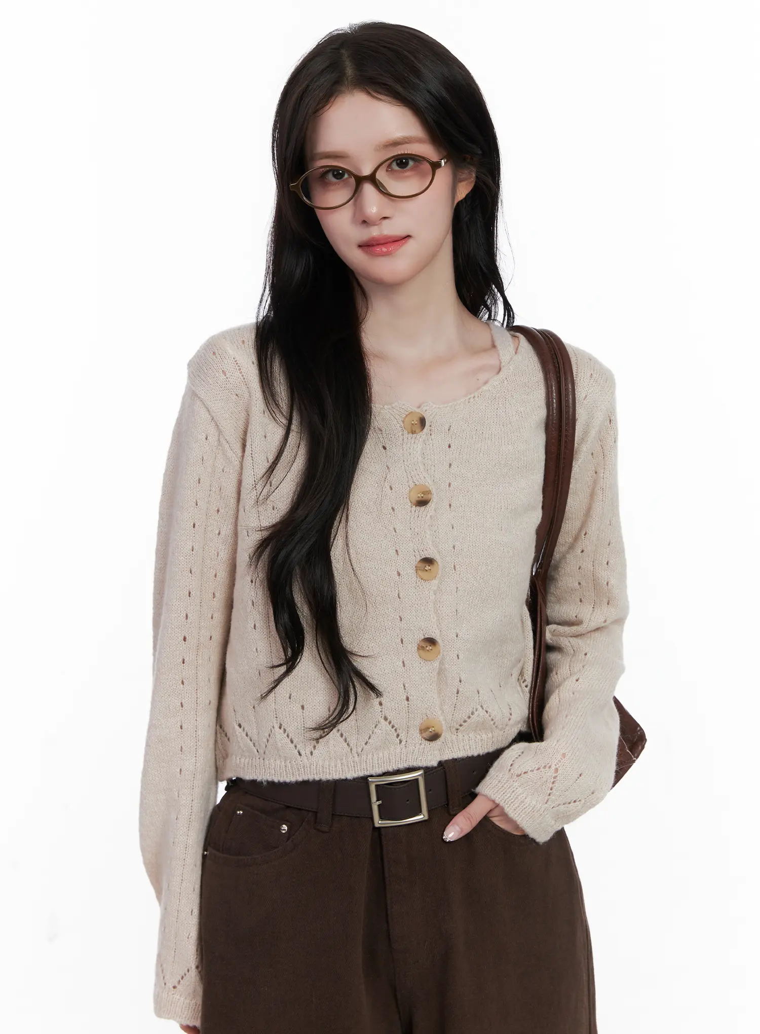 Fuzzy Knit Tank Cardigan Set CN526