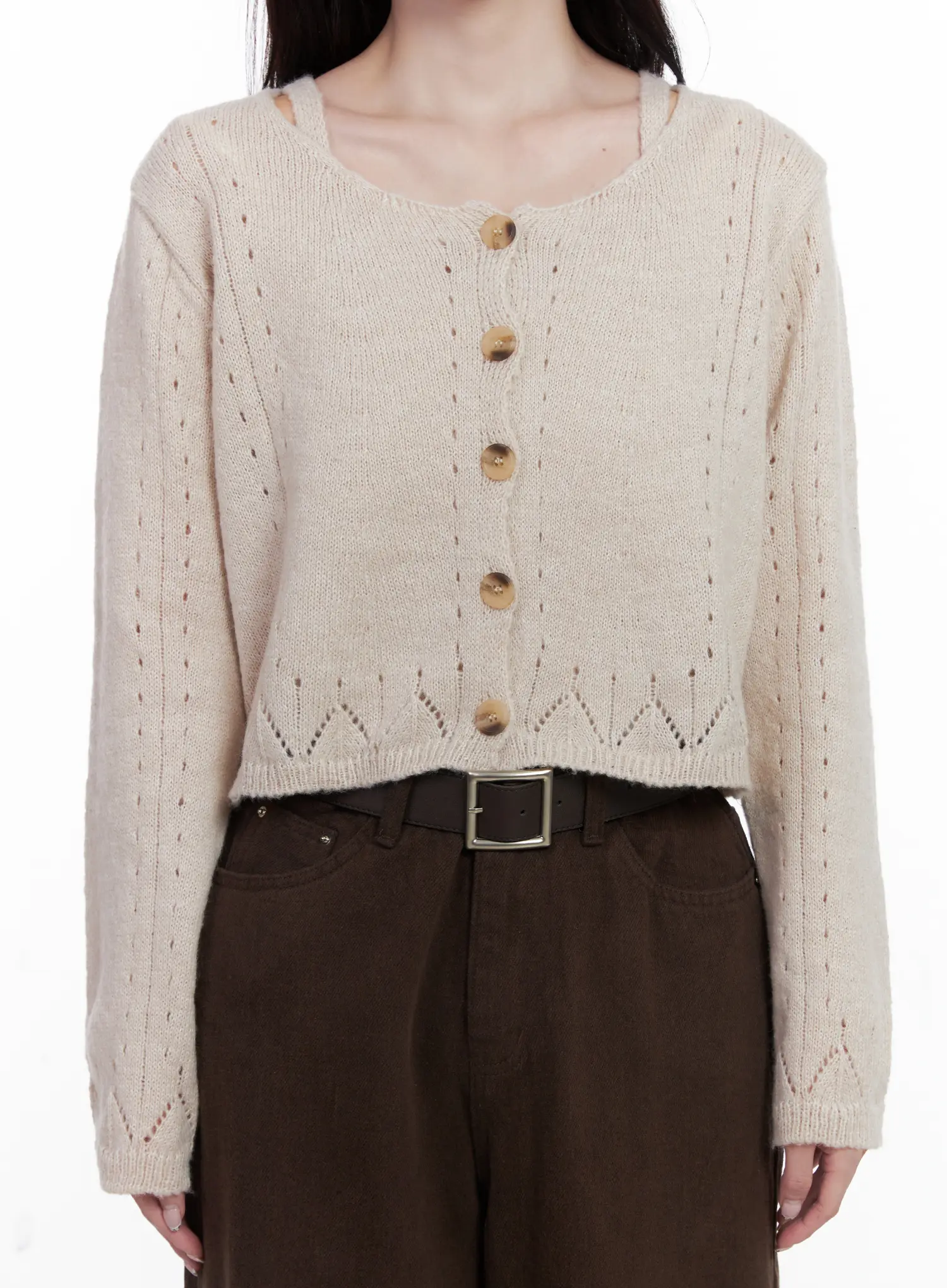 Fuzzy Knit Tank Cardigan Set CN526 - Image 8