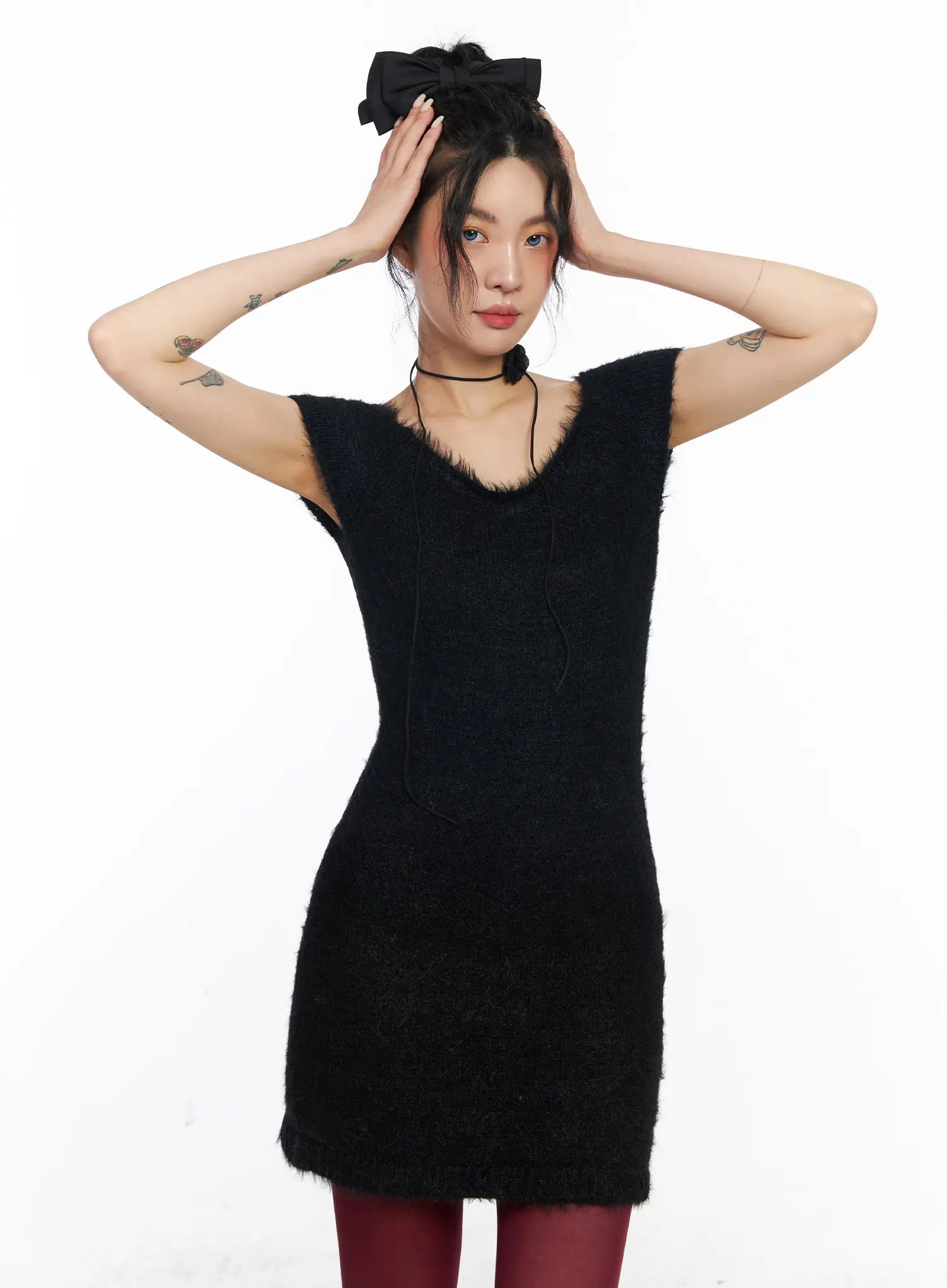 Fuzzy Mini Dress CJ522 - Image 2