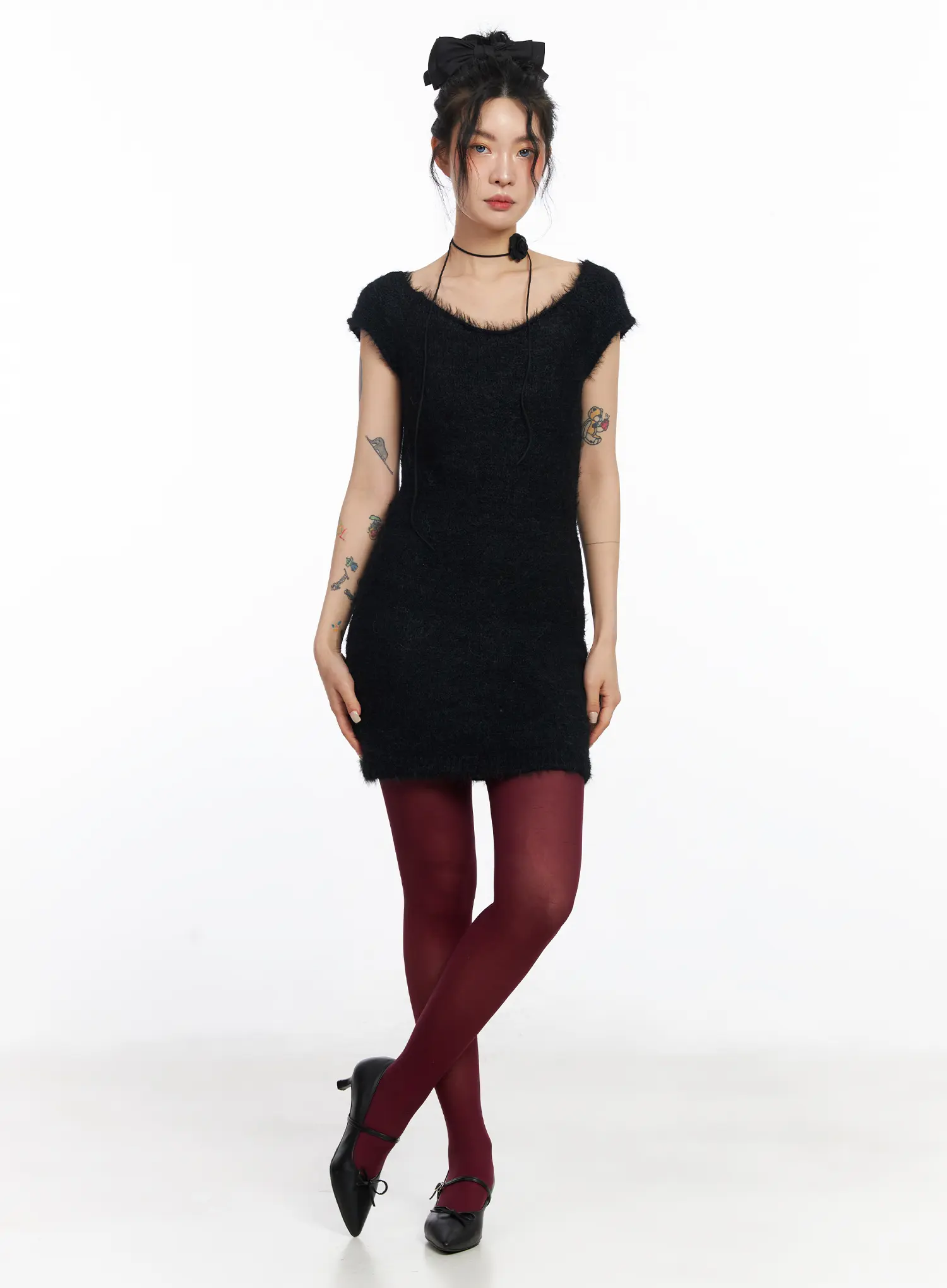 Fuzzy Mini Dress CJ522 - Image 3