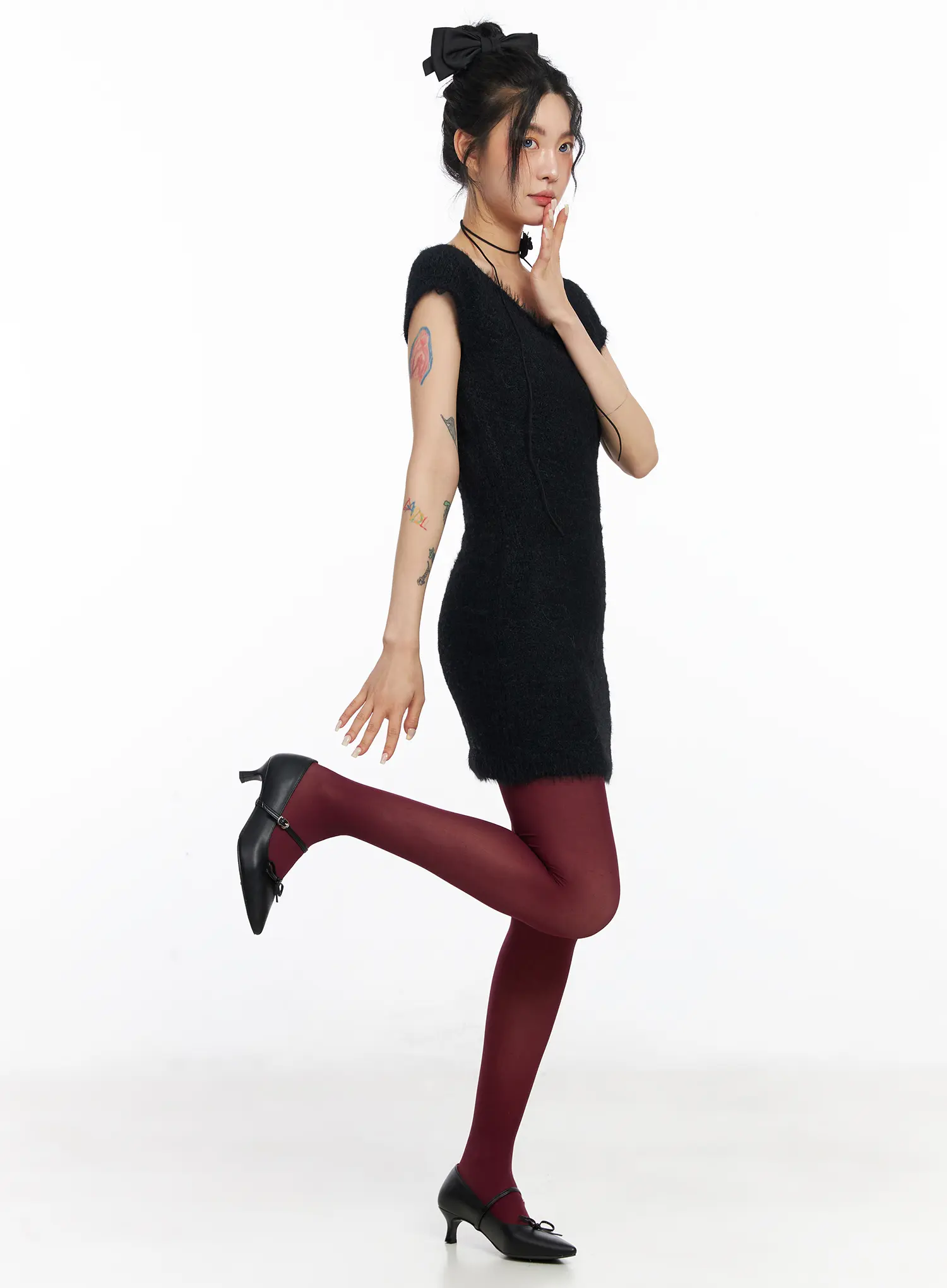 Fuzzy Mini Dress CJ522 - Image 5