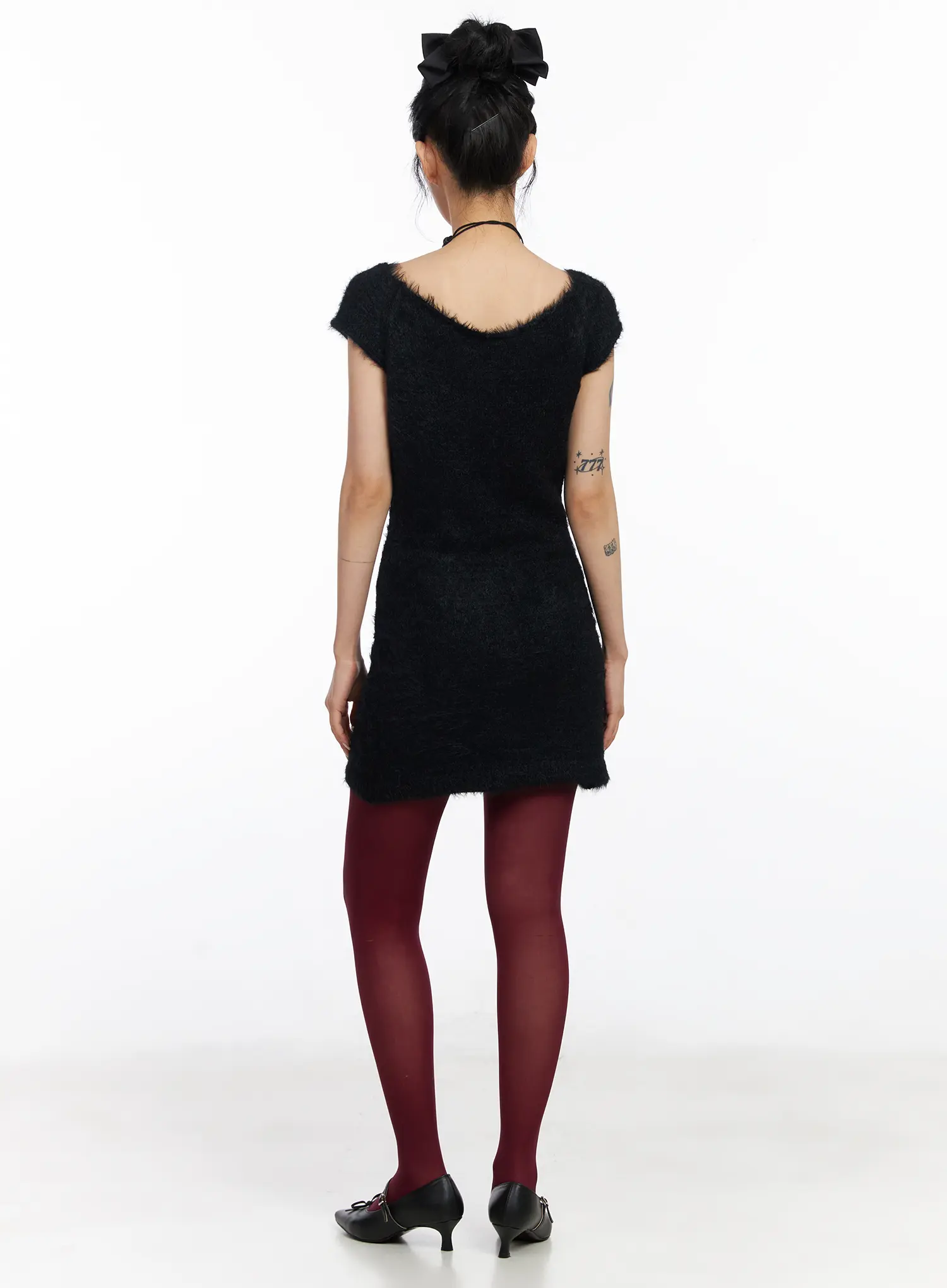 Fuzzy Mini Dress CJ522 - Image 6