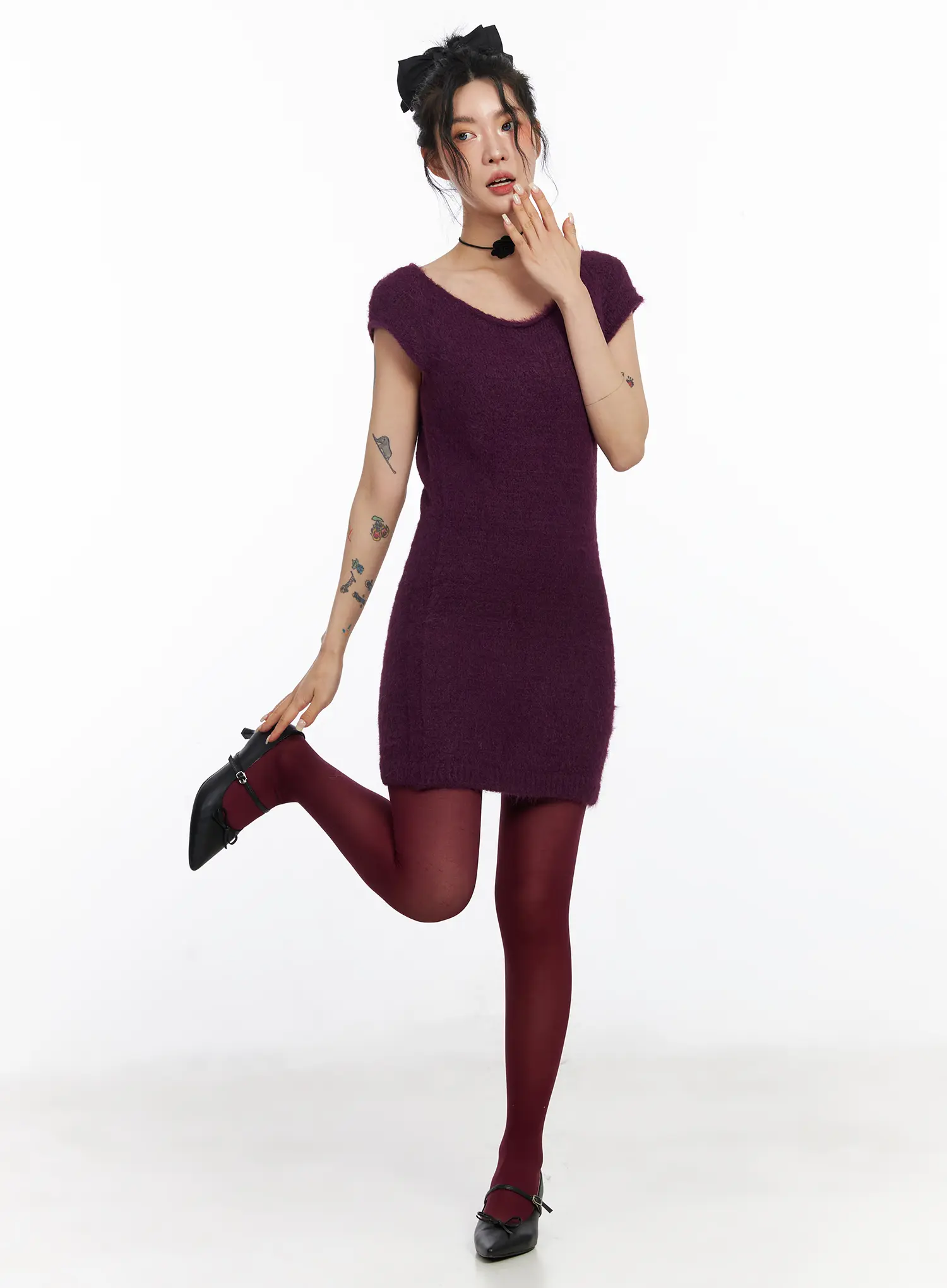 Fuzzy Mini Dress CJ522 - Image 8