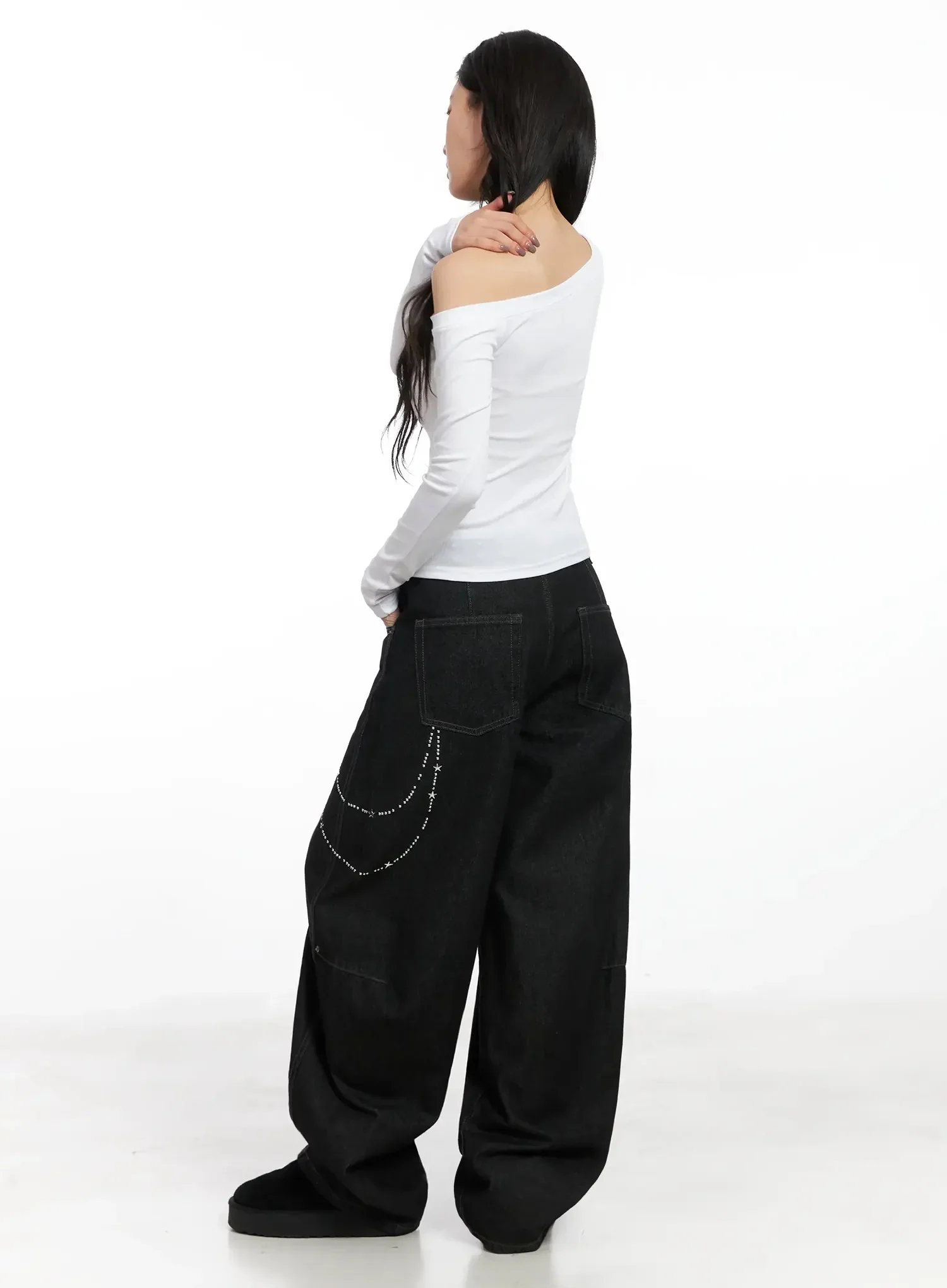 Geometric Studded Off-Shoulder Top IN528 - Image 9