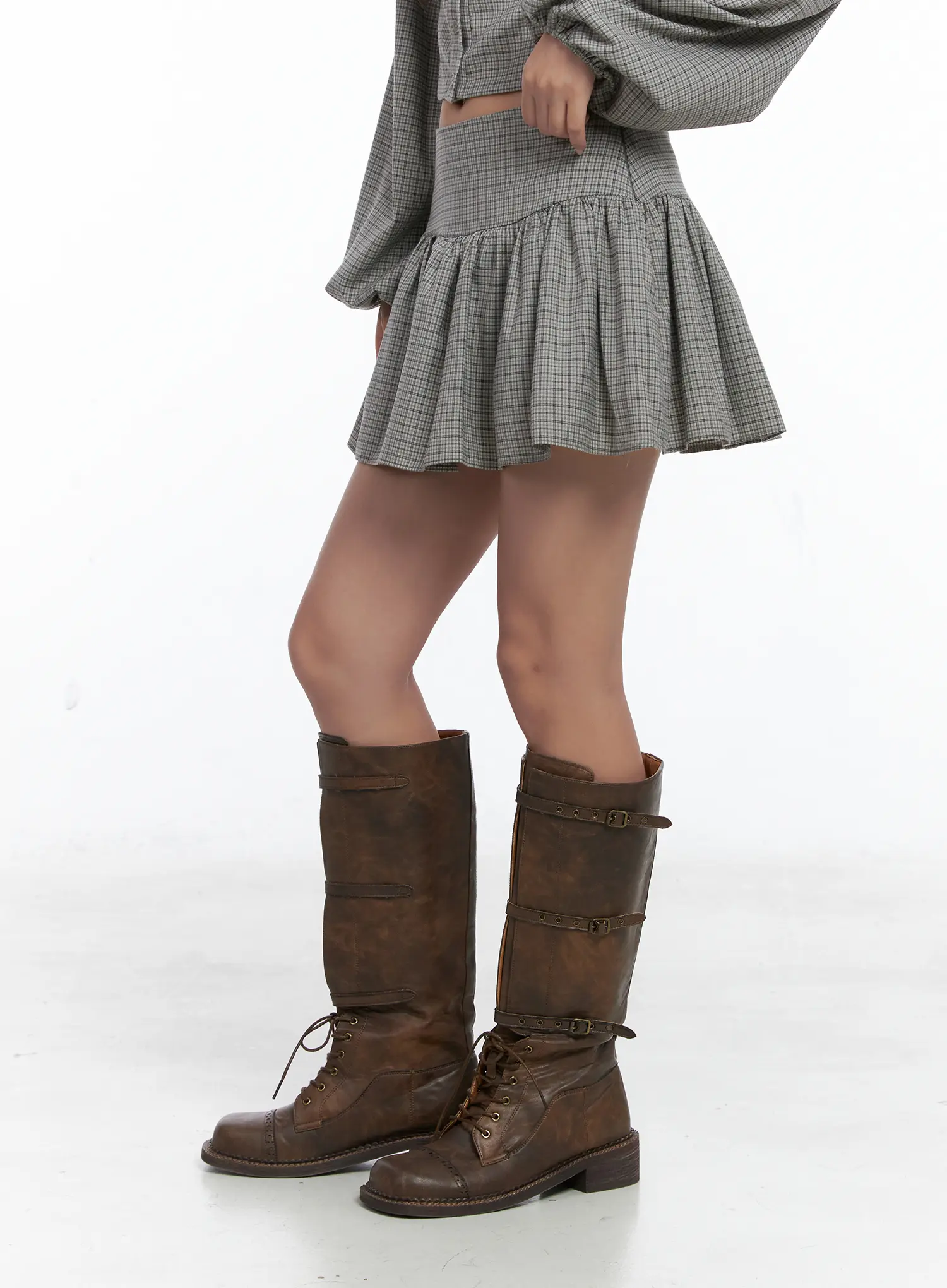 Gingham Flounce Mini Skirt CS503 - Image 4