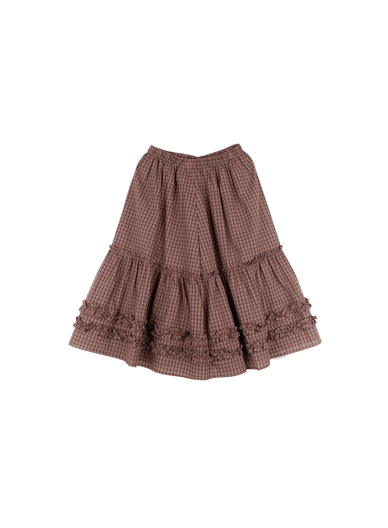 Gingham Ruffle Layered Midi Skirt CS517 - Image 11