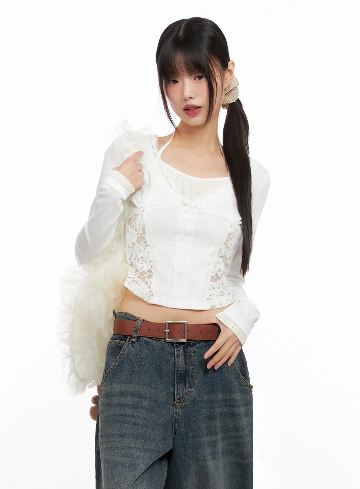 Gingham Scrunchie IN503 - Image 6