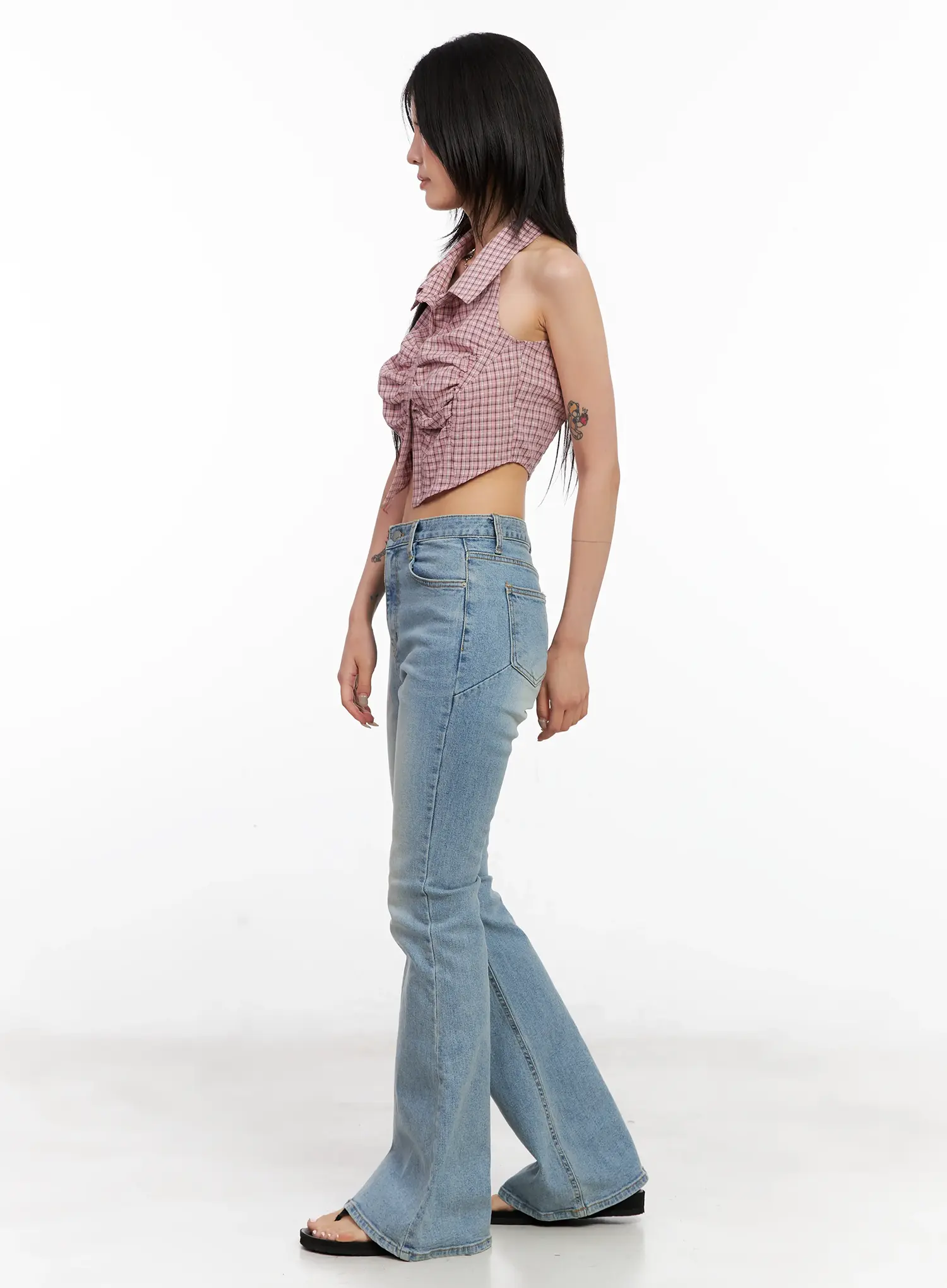 Gingham Sleeveless Halter Top CL525 - Image 7