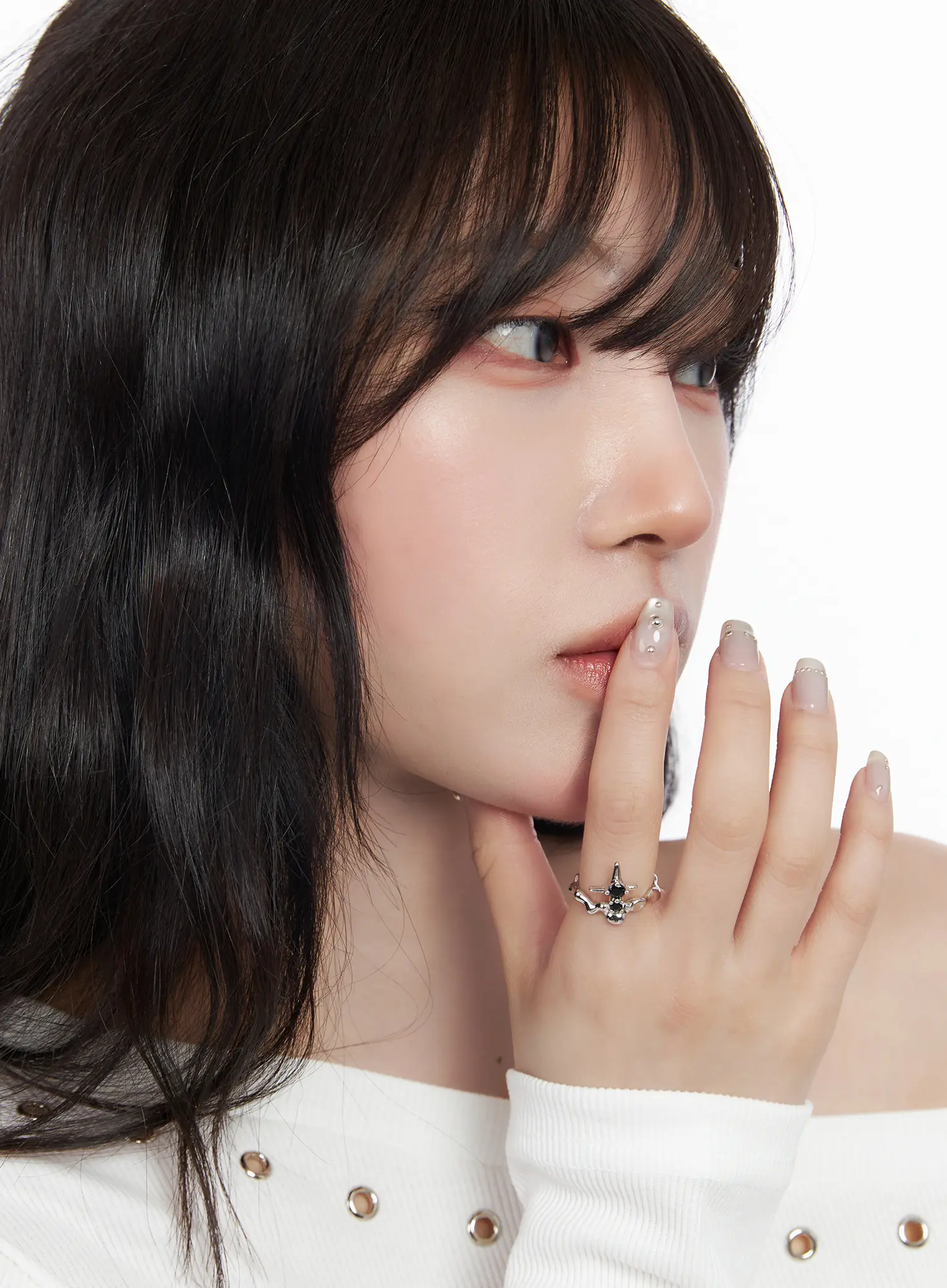 Gothic Cross Black Cubic Ring CF525 - Image 3