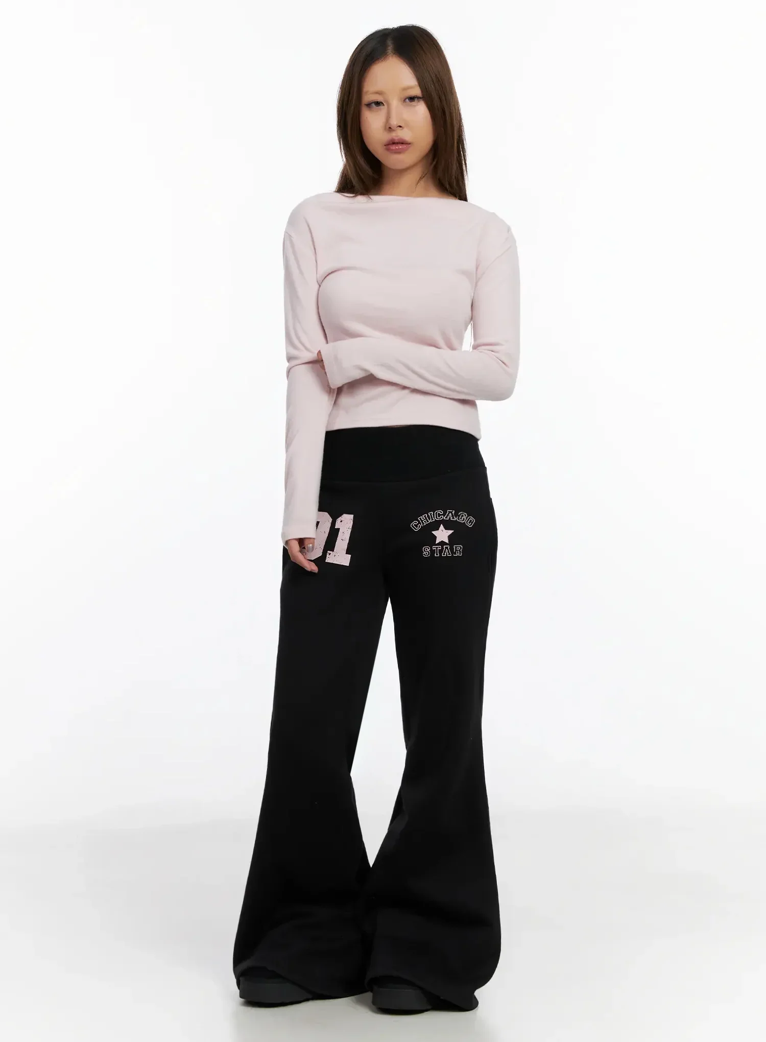 Graphic Bootcut Pants IN528 - Image 6