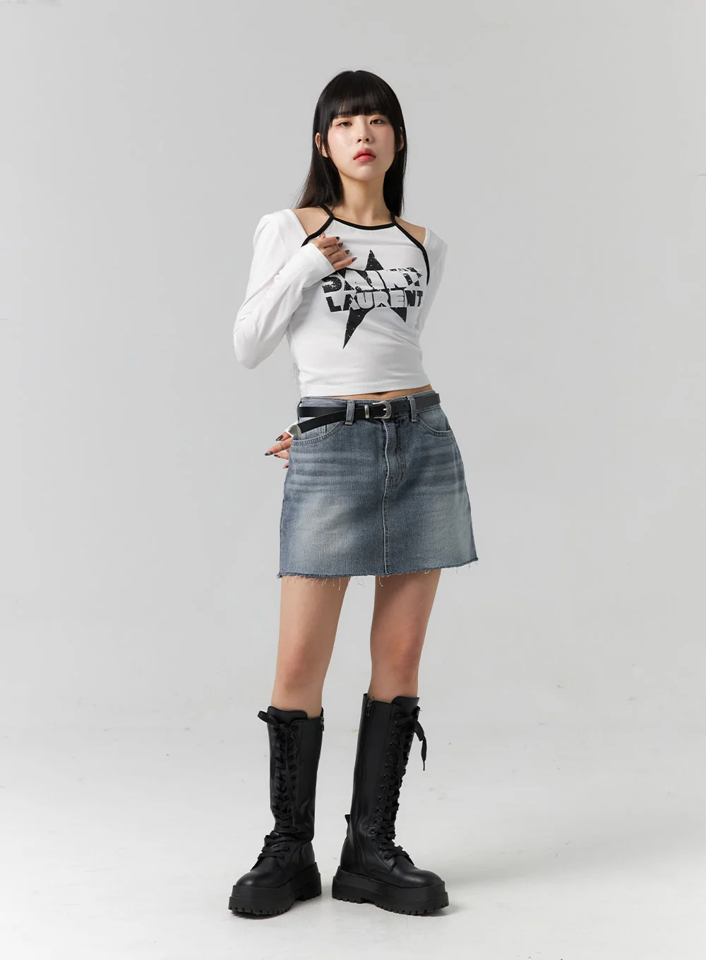 Graphic Cut-Out Crop Top CS314 - Image 7
