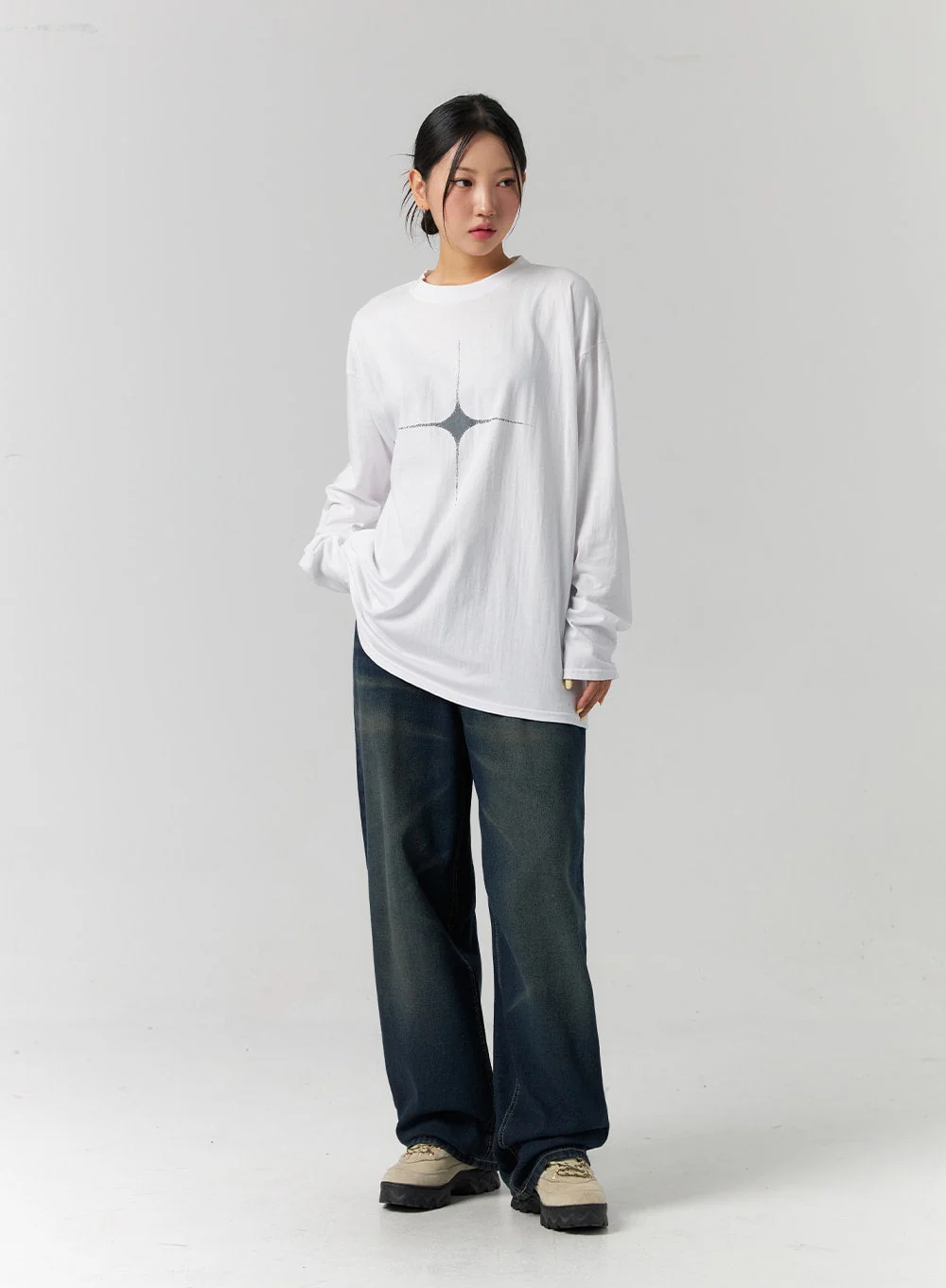 Graphic Loose Fit Long Sleeve Tee CS320 - Image 2