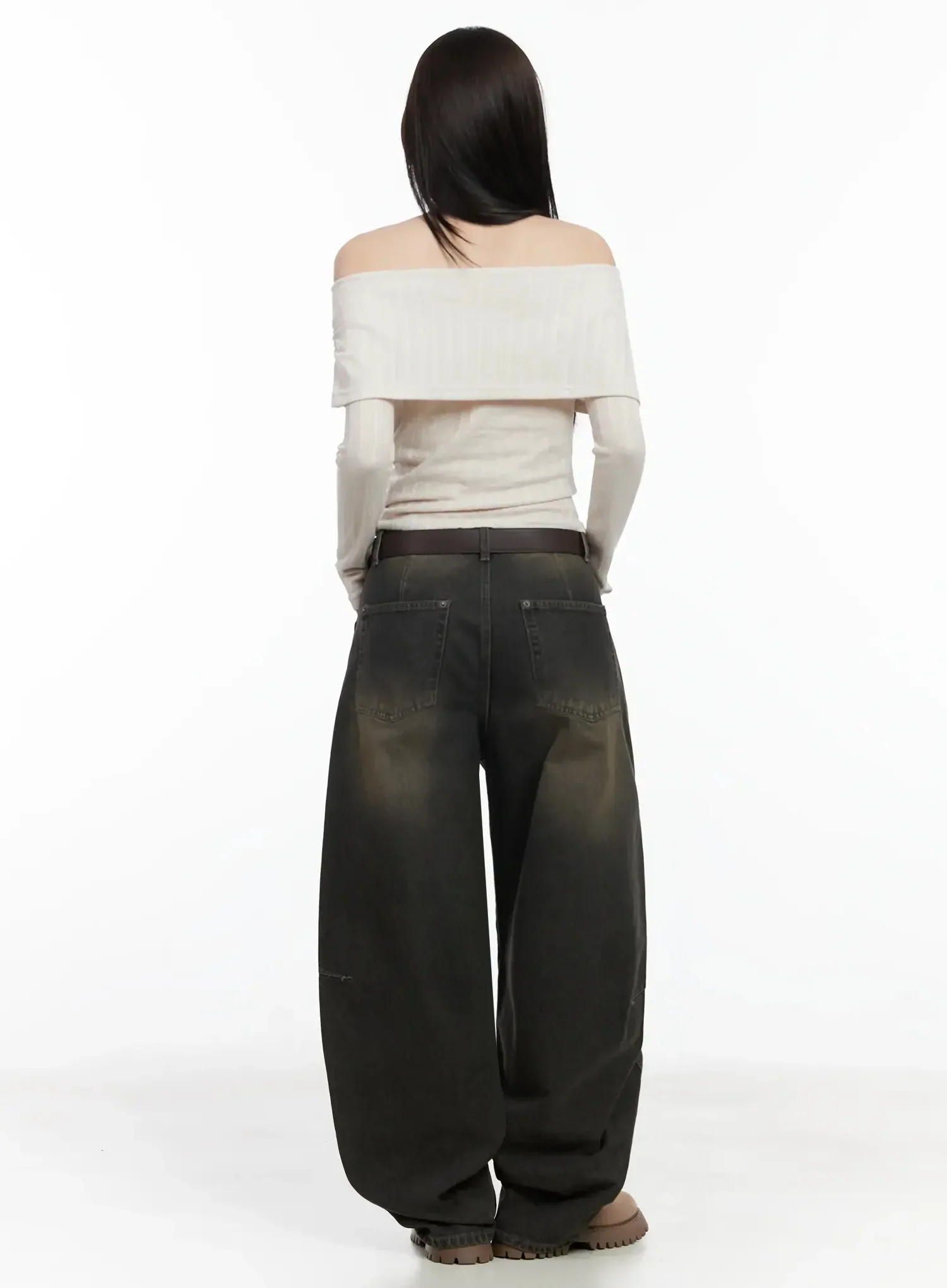 Graphic Off-Shoulder Long Sleeve Top IJ528 - Image 11