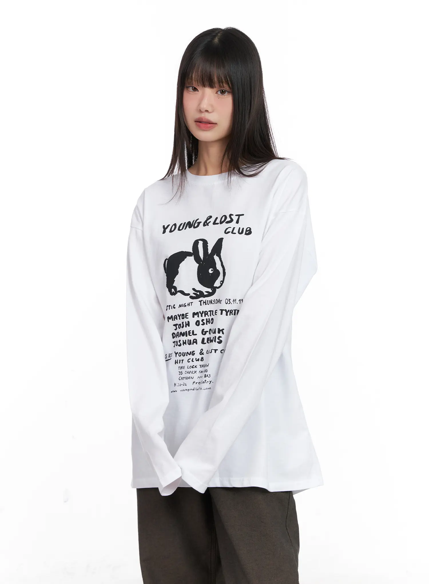 Graphic Oversized Long Sleeve Tee CN521 - Image 10