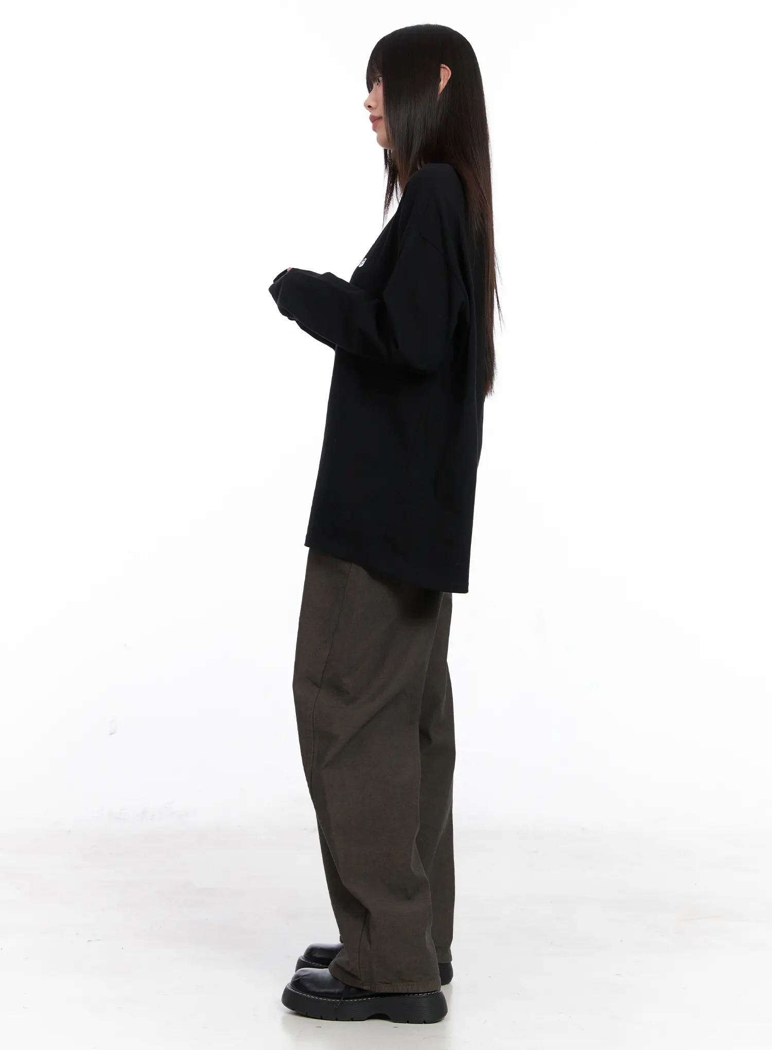 Graphic Oversized Long Sleeve Tee CN521 - Image 3