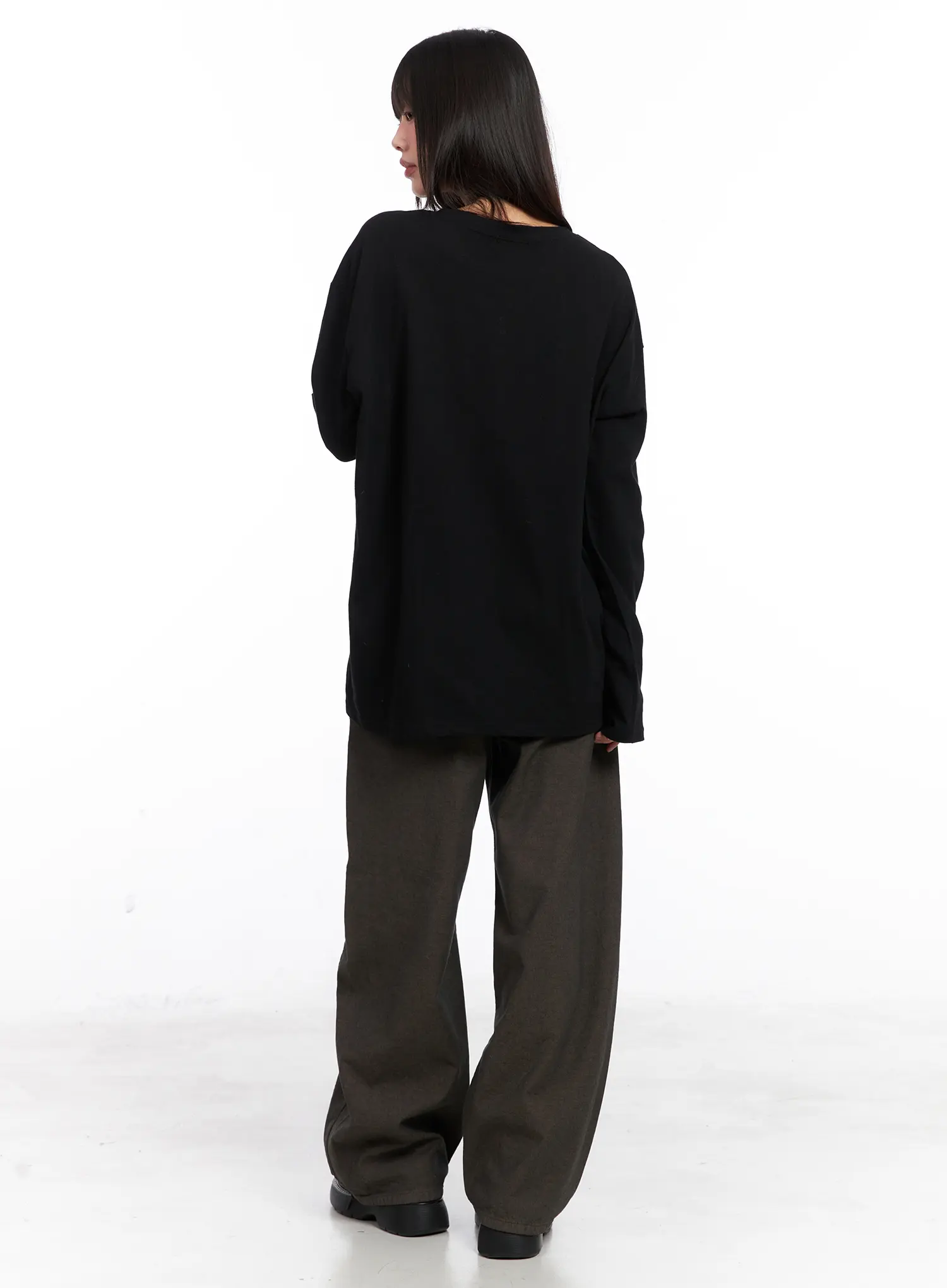 Graphic Oversized Long Sleeve Tee CN521 - Image 4