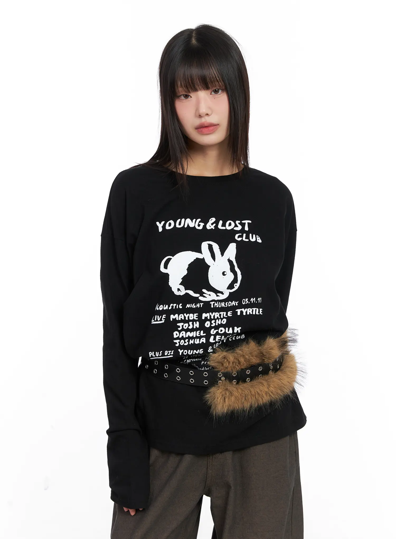 Graphic Oversized Long Sleeve Tee CN521 - Image 6