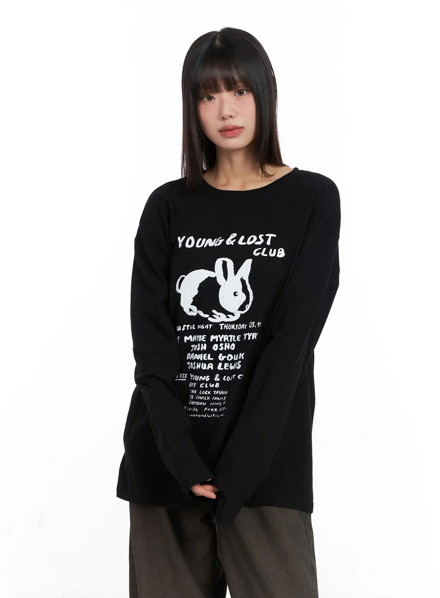 Graphic Oversized Long Sleeve Tee CN521 - Image 9