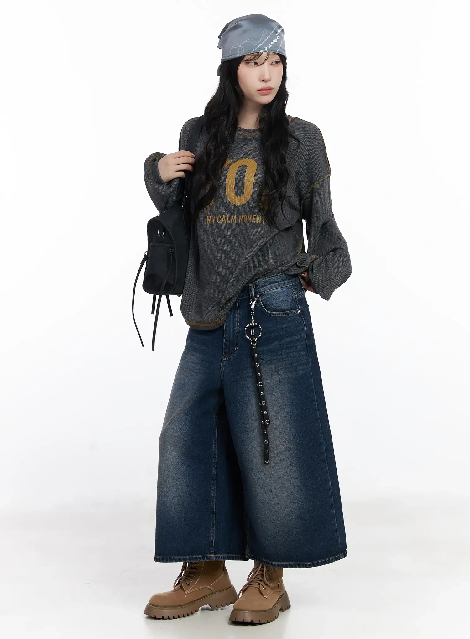 Graphic Oversized Textured Long Sleeve Top CJ527 - Image 7