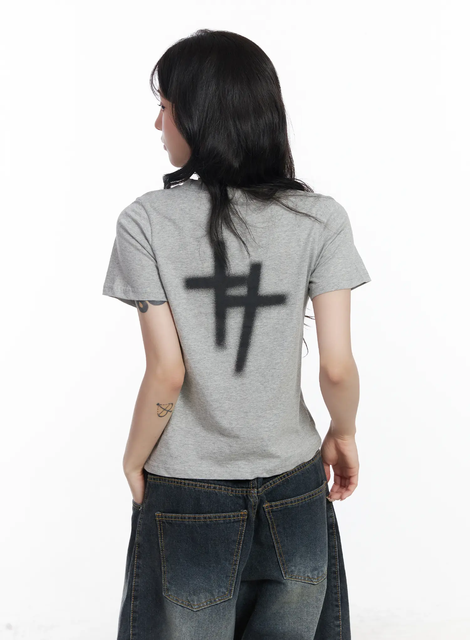 Graphic Print Crop Tee CJ527 - Image 10