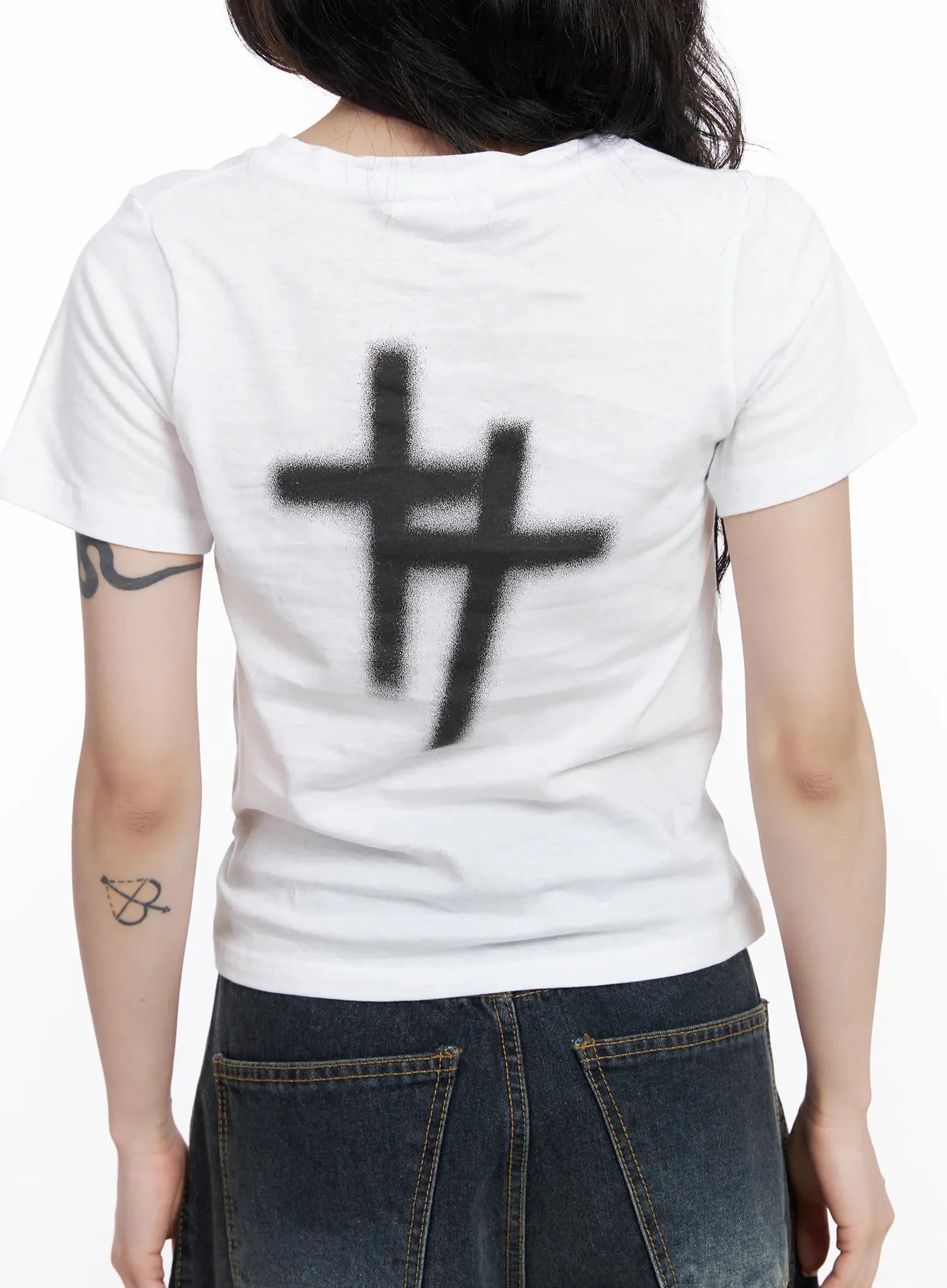 Graphic Print Crop Tee CJ527 - Image 7