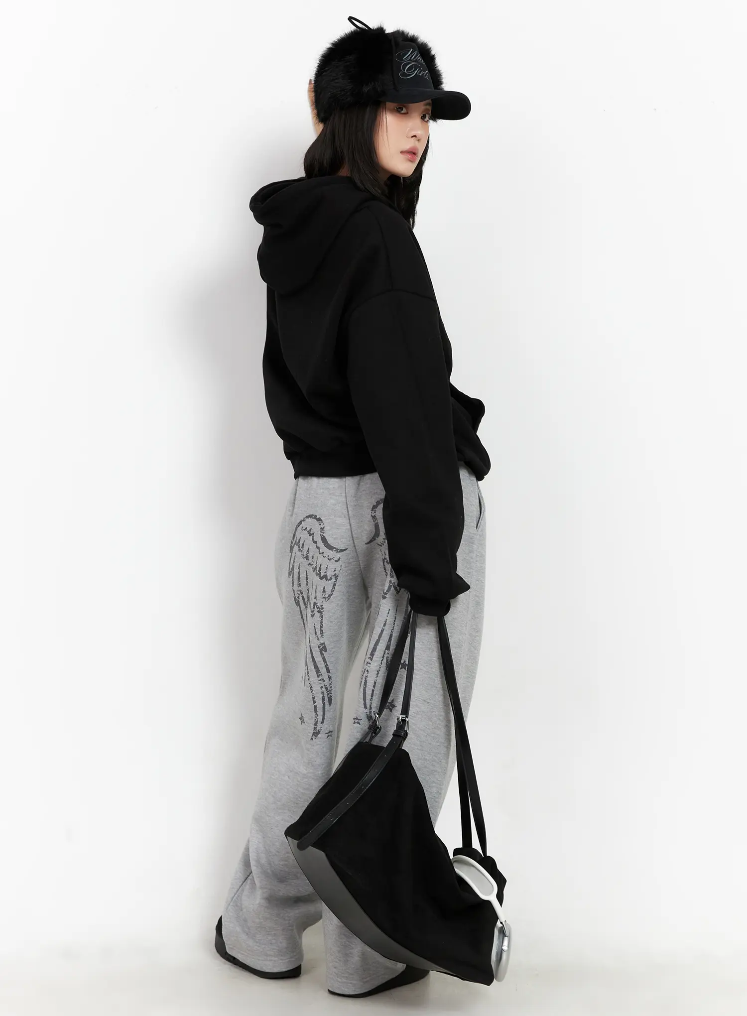 Graphic Print Fleece Sweatpants CD505