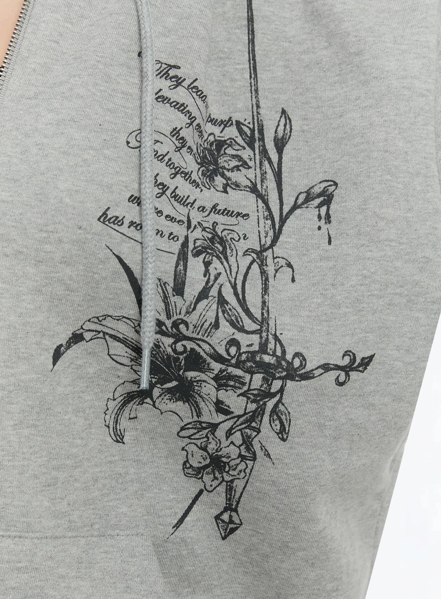 Graphic Print Zip-Up Hoodie IM509 - Image 11