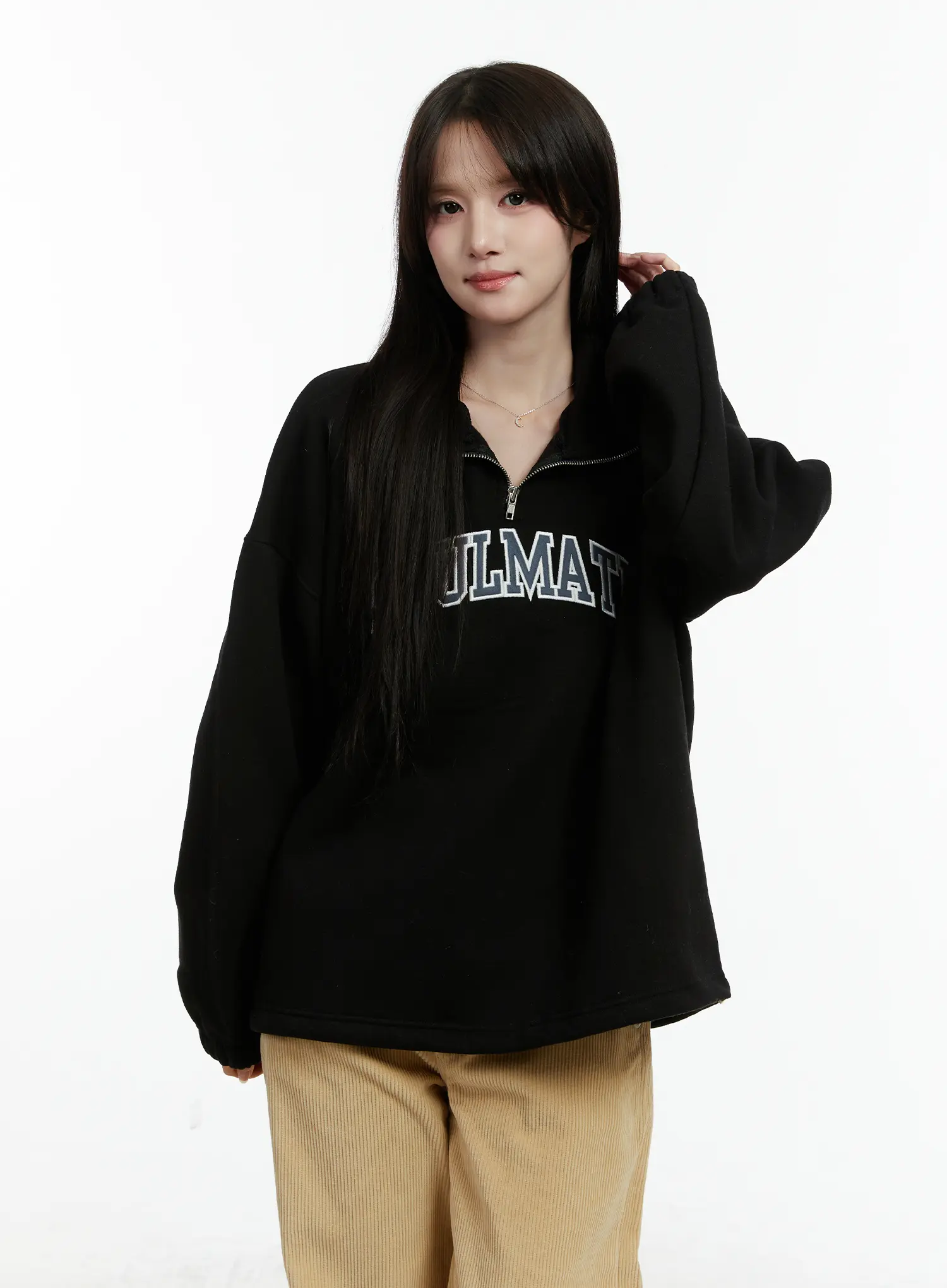 Graphic Pullover Quarter-Zip Sweatshirt CD523 - Image 10