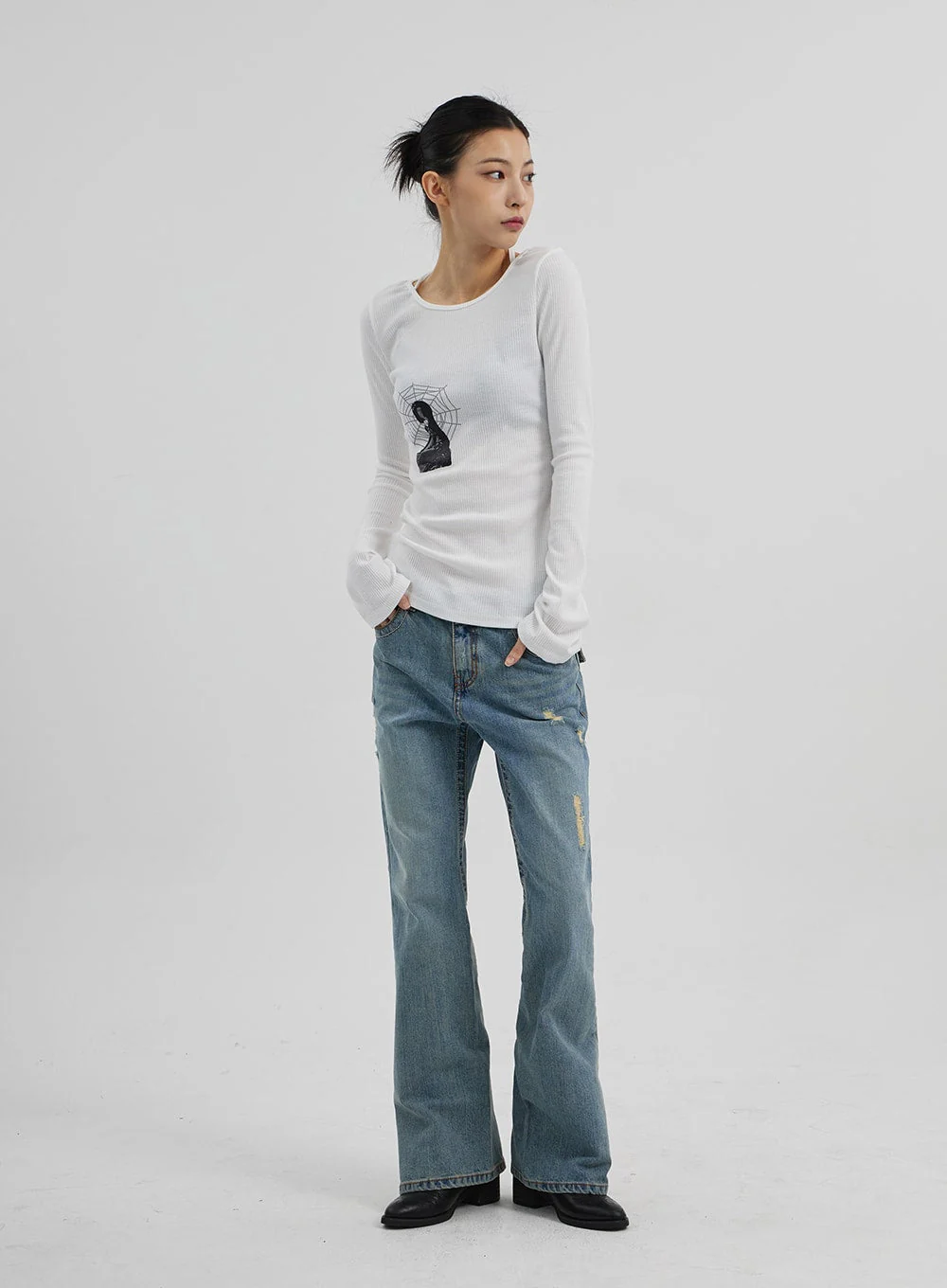 Graphic Ribbed Knit Top CF309 - Image 13