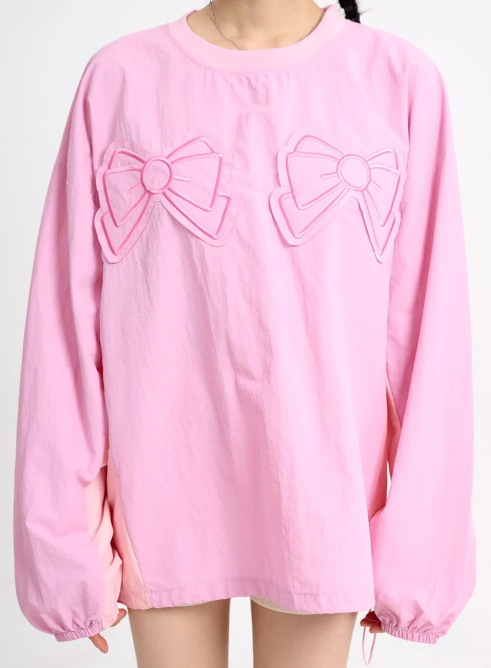 Graphic Ribbon Oversized Cotton Sweatshirt CM415 - Image 5
