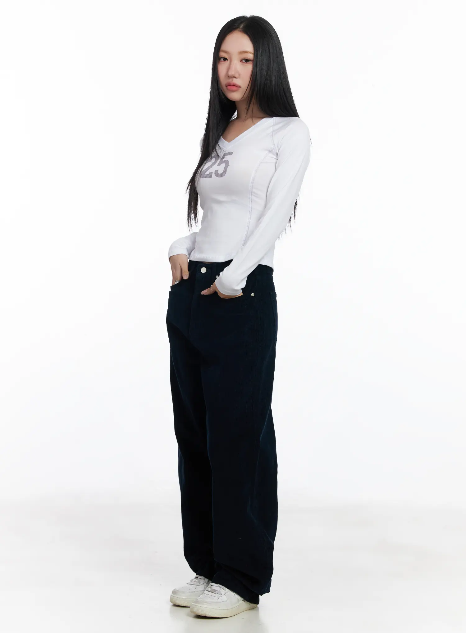 Graphic V-Neck Long Sleeve CJ514 - Image 6
