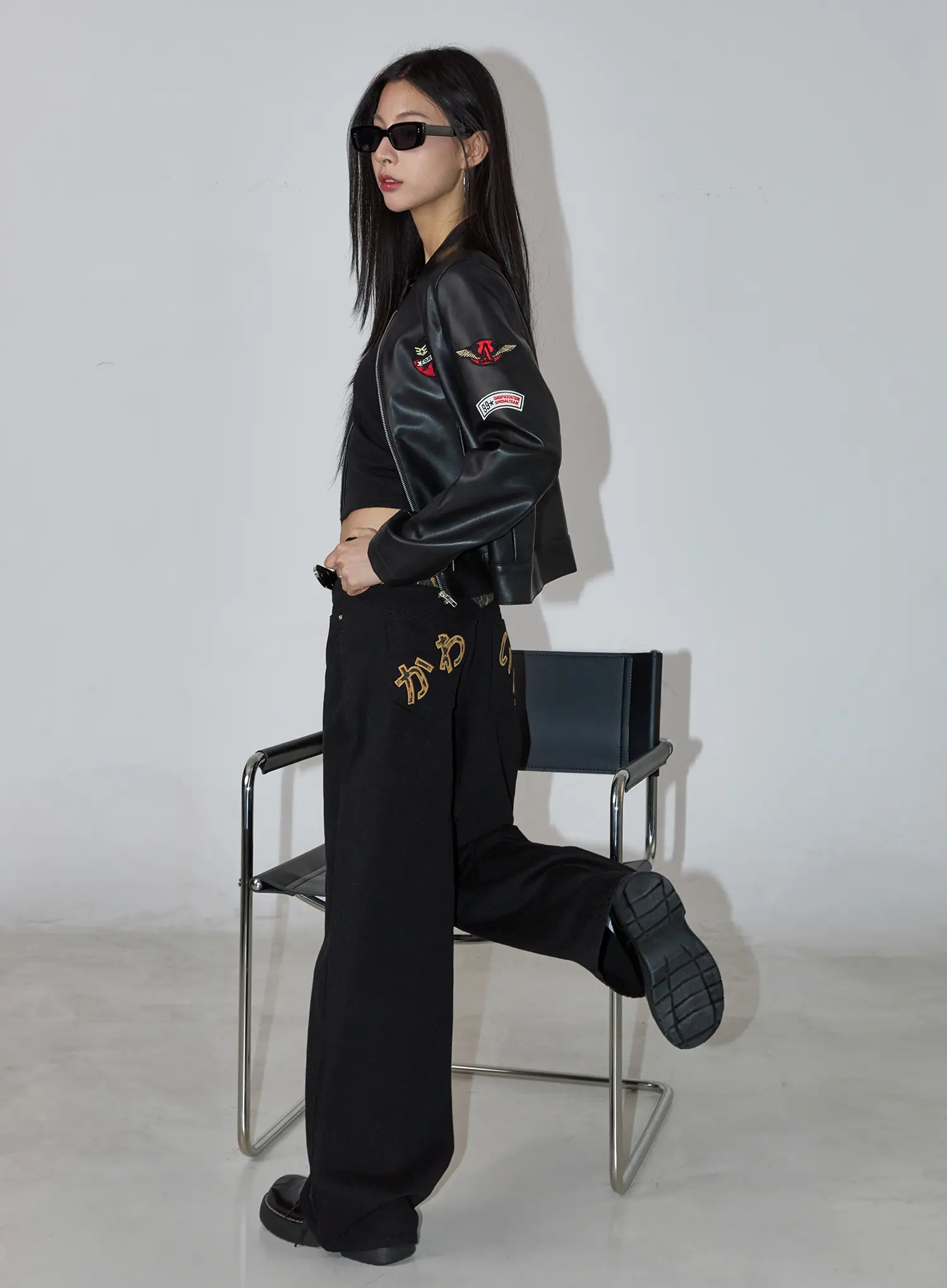 Graphic Wide Cotton Pants CC1109