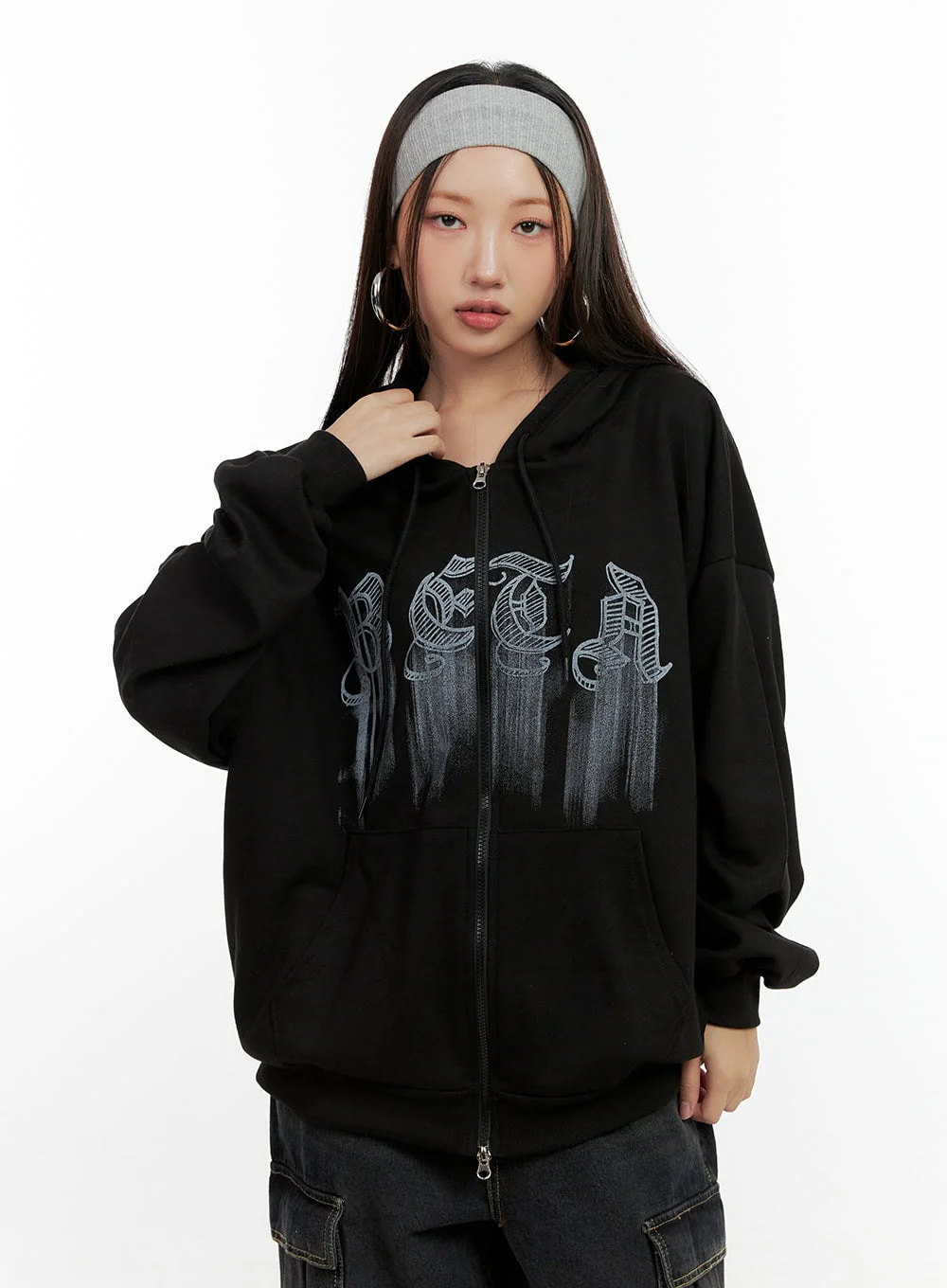 Graphic Zip-Up Hoodie CN406 - Image 10