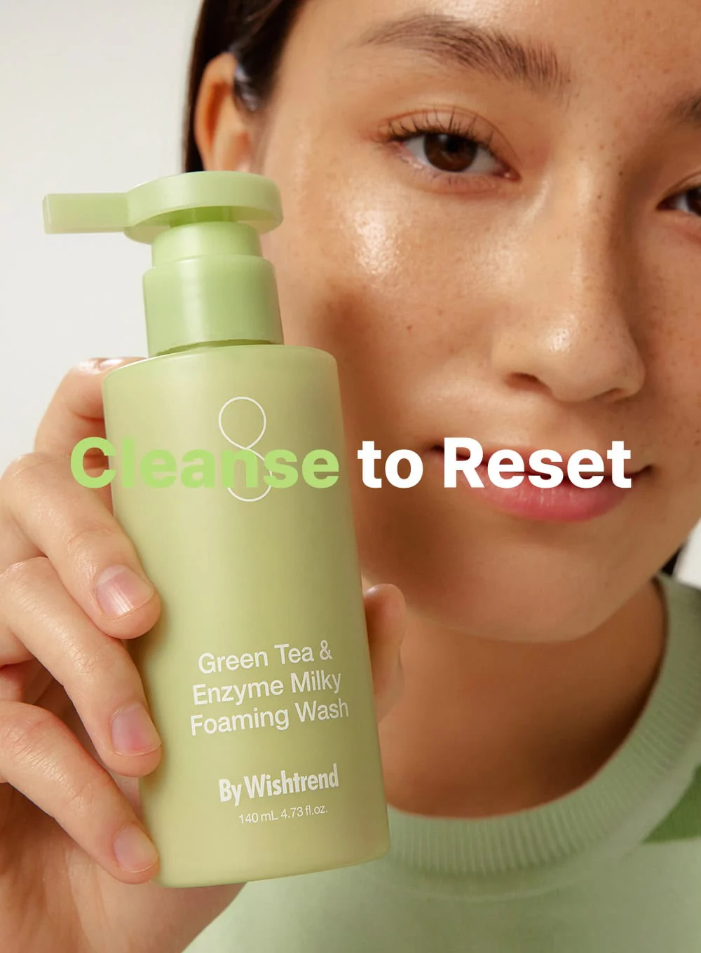 Green Tea & Enzyme Milky Foaming Wash 140ml - Image 2