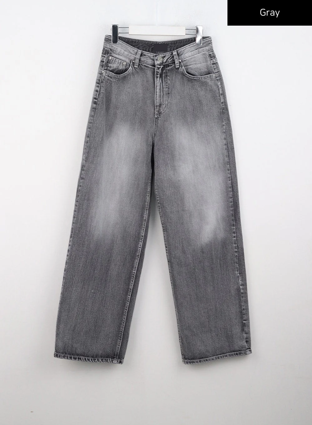 Grey Washed Wide Leg Jeans CO323 - Image 11