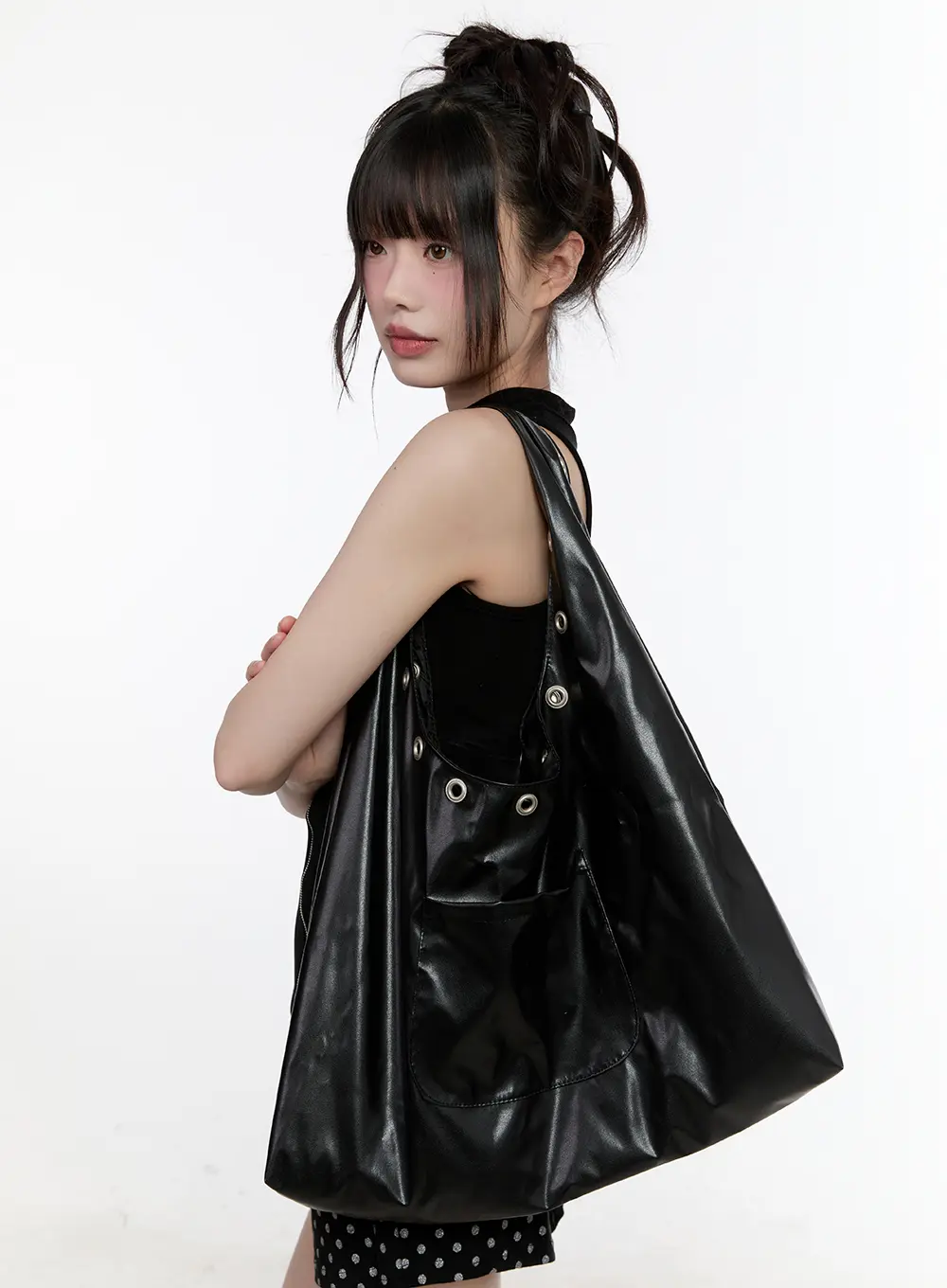 Grommet Eyelet Detail Tote CL504 - Image 2