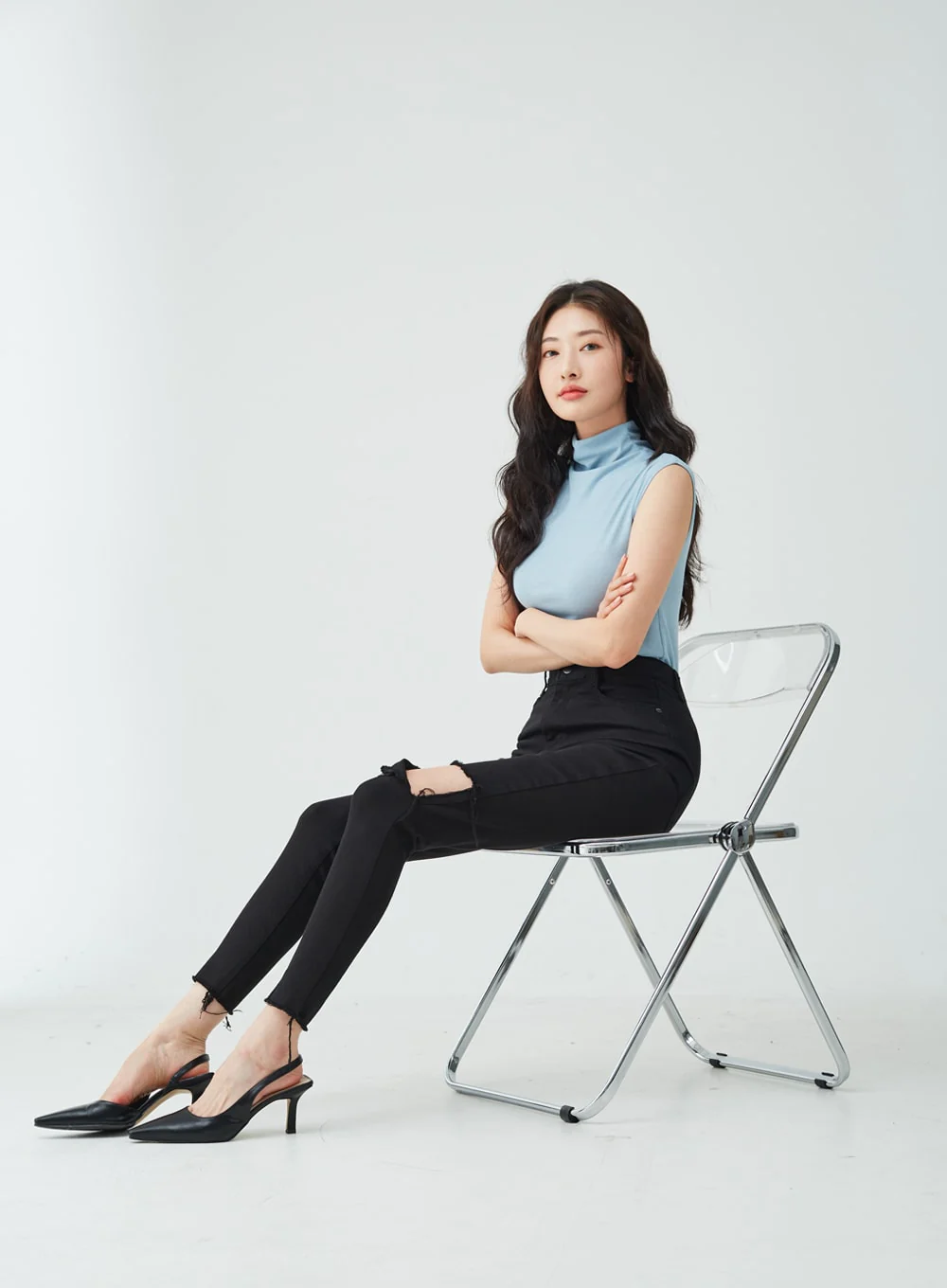 Half Neck Sleeveless T-Shirt IU26 - Image 13