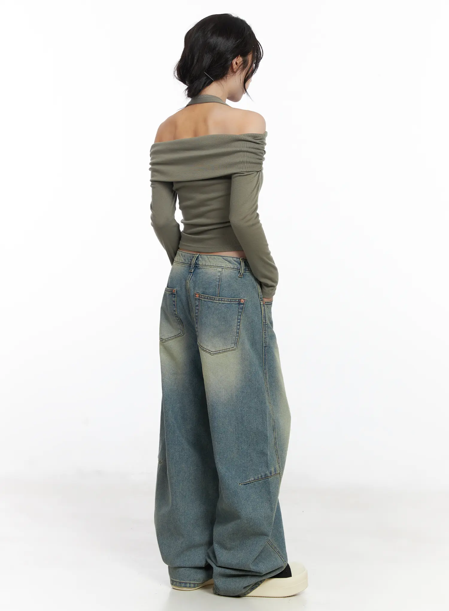 Halter Shirred Off-Shoulder Top CJ526 - Image 4