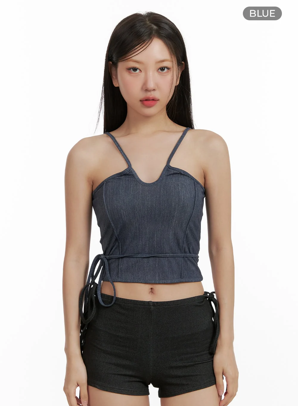 Halter Strap Denim Tank Top CU407 - Image 8