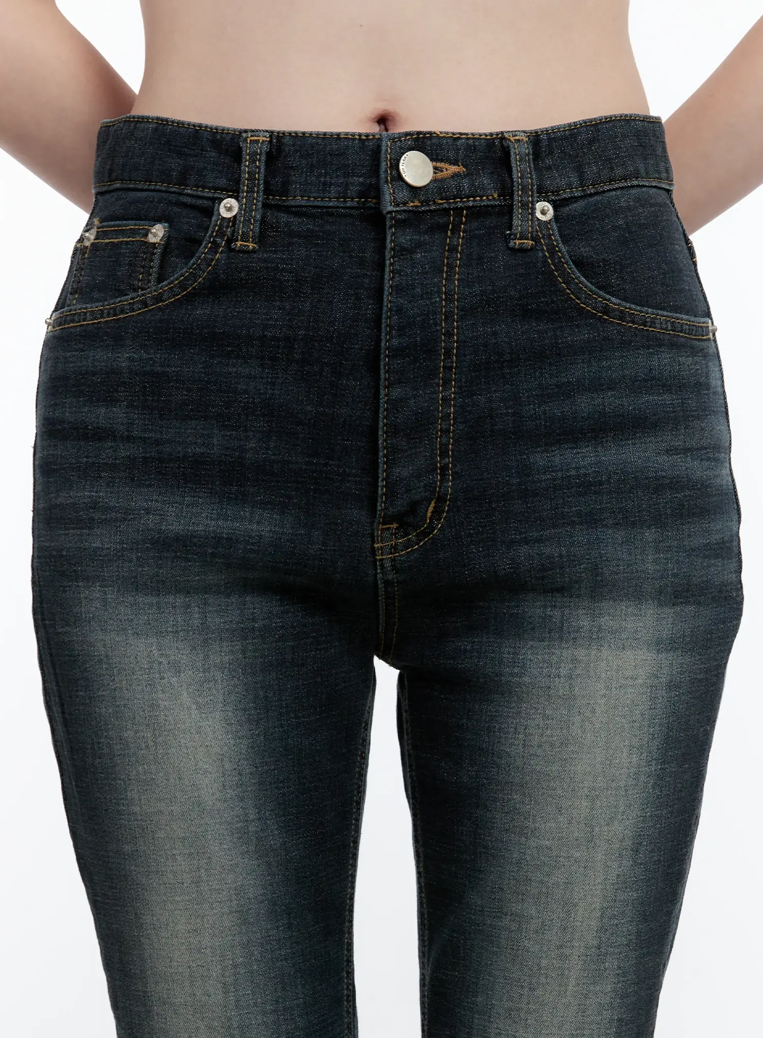 Hannah Washed Fleece-Lined Bootcut Jeans ID510 - Image 8