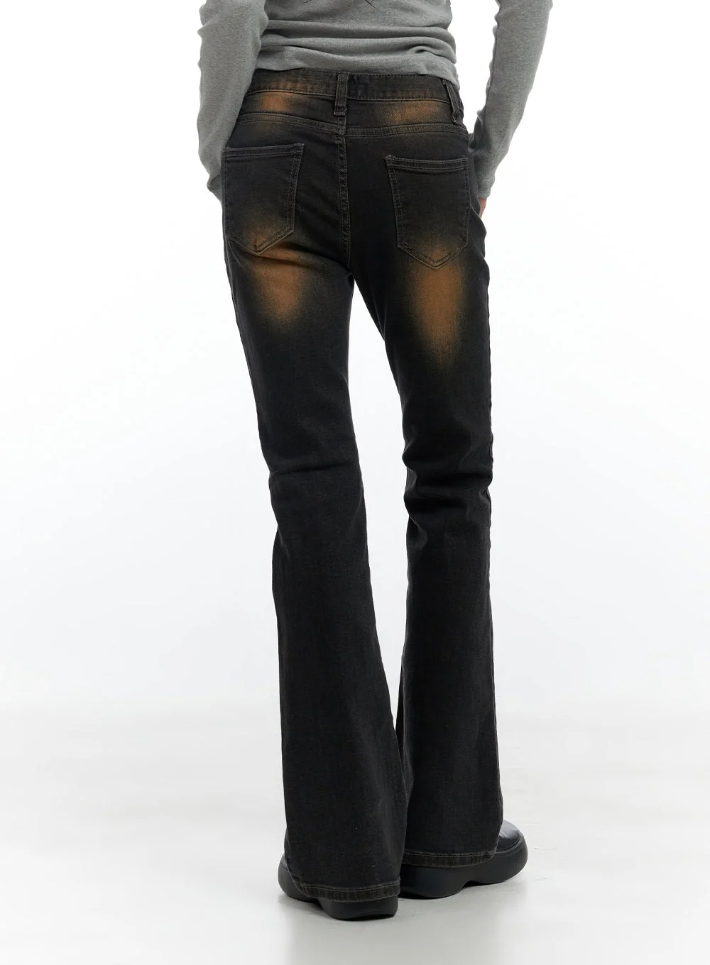 Harley Slim Washed Denim Bootcut Jeans CS420 - Image 4