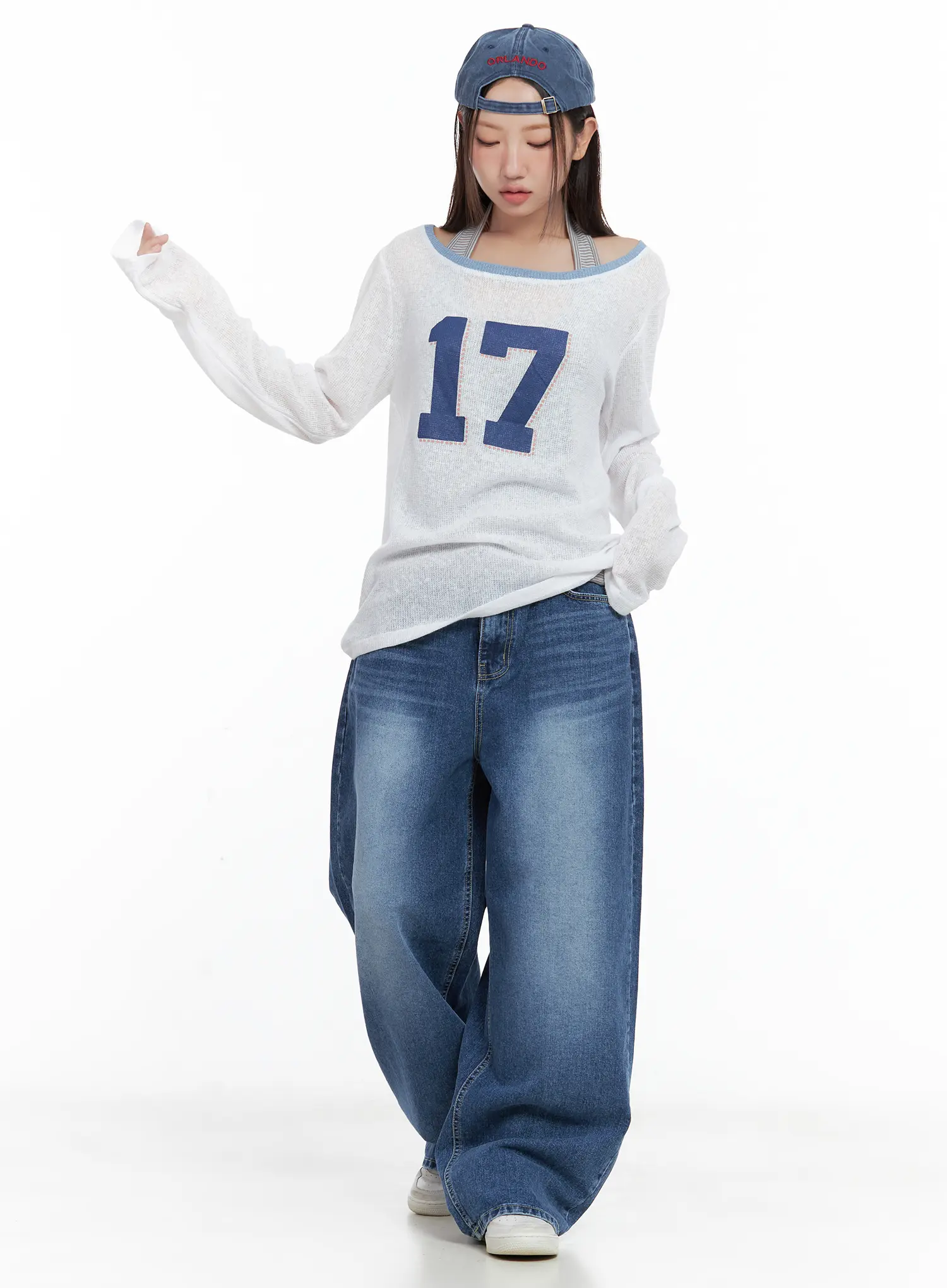 Hayoung Washed Wide-Leg Denim Jeans CL509 - Image 9